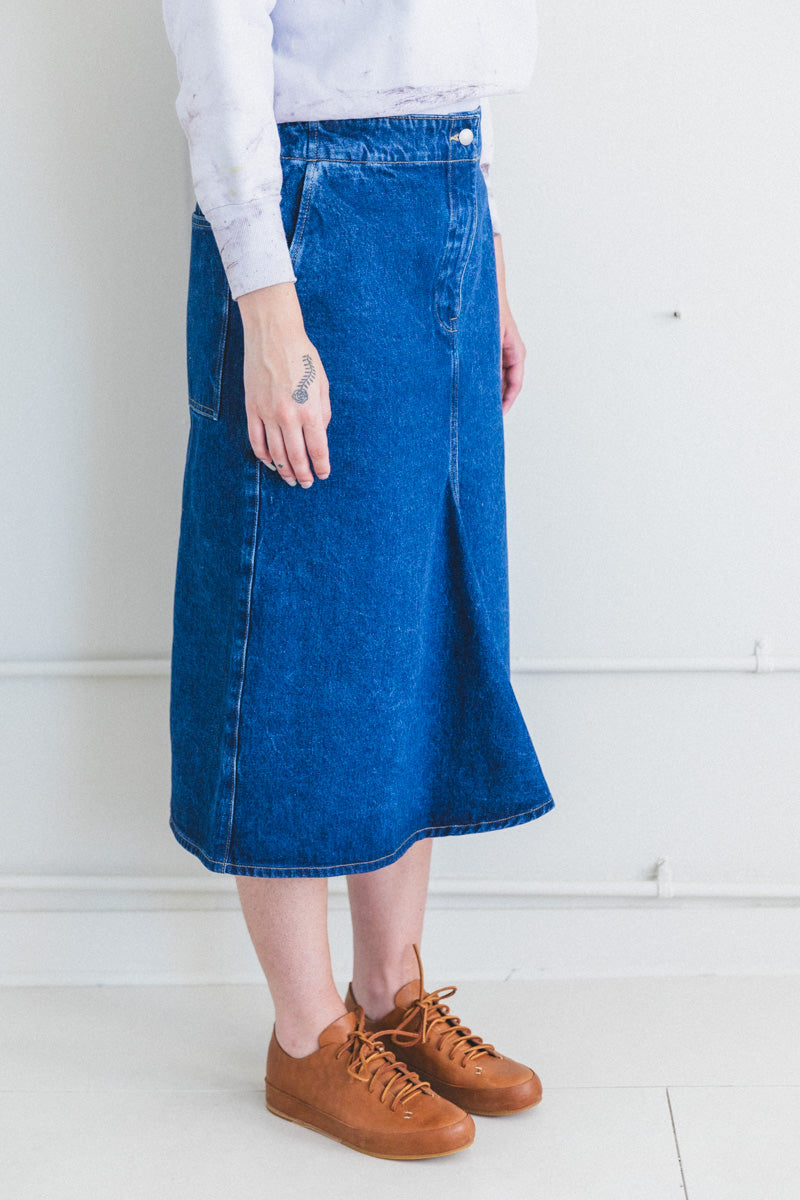 PRETO DENIM SKIRT IN INDIGO WASH
