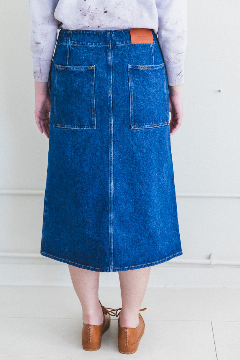 PRETO DENIM SKIRT IN INDIGO WASH