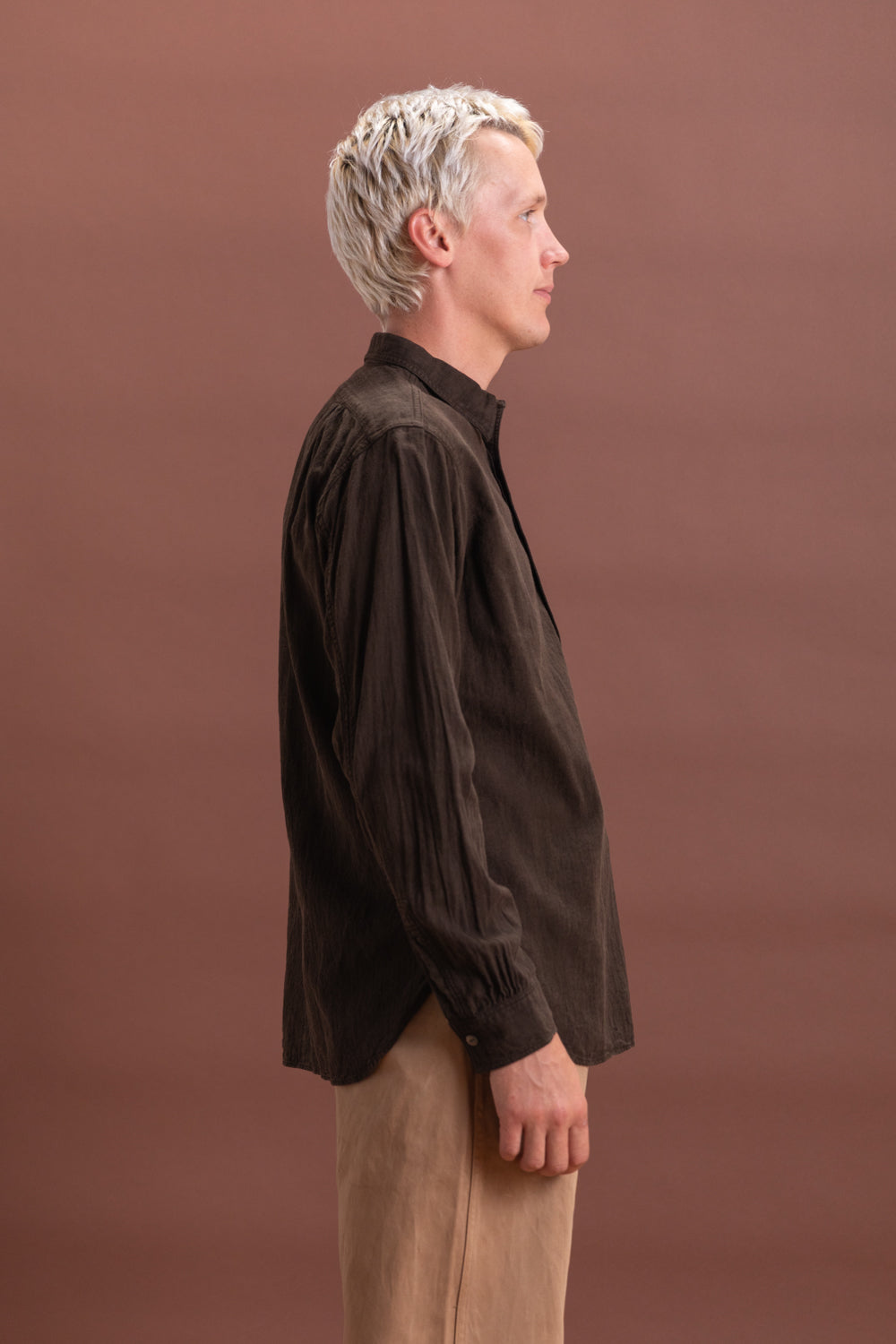 LOT 103 WORK SHIRT IN MUD DYED BROWN