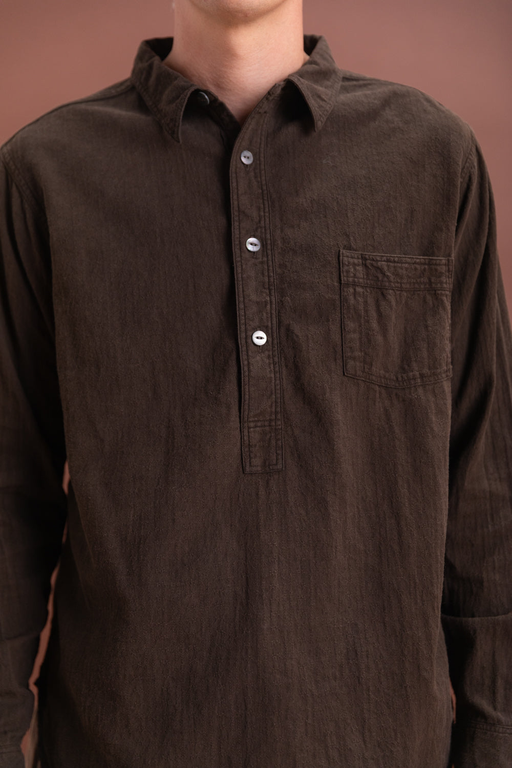 LOT 103 WORK SHIRT IN MUD DYED BROWN