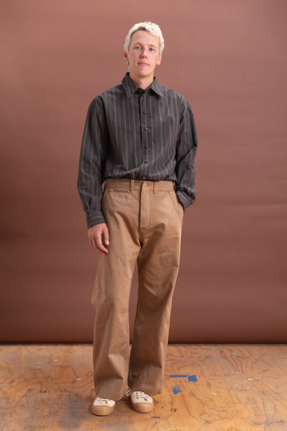 LOT 202 ENGINEER TROUSERS IN NATURAL DYED BEIGE