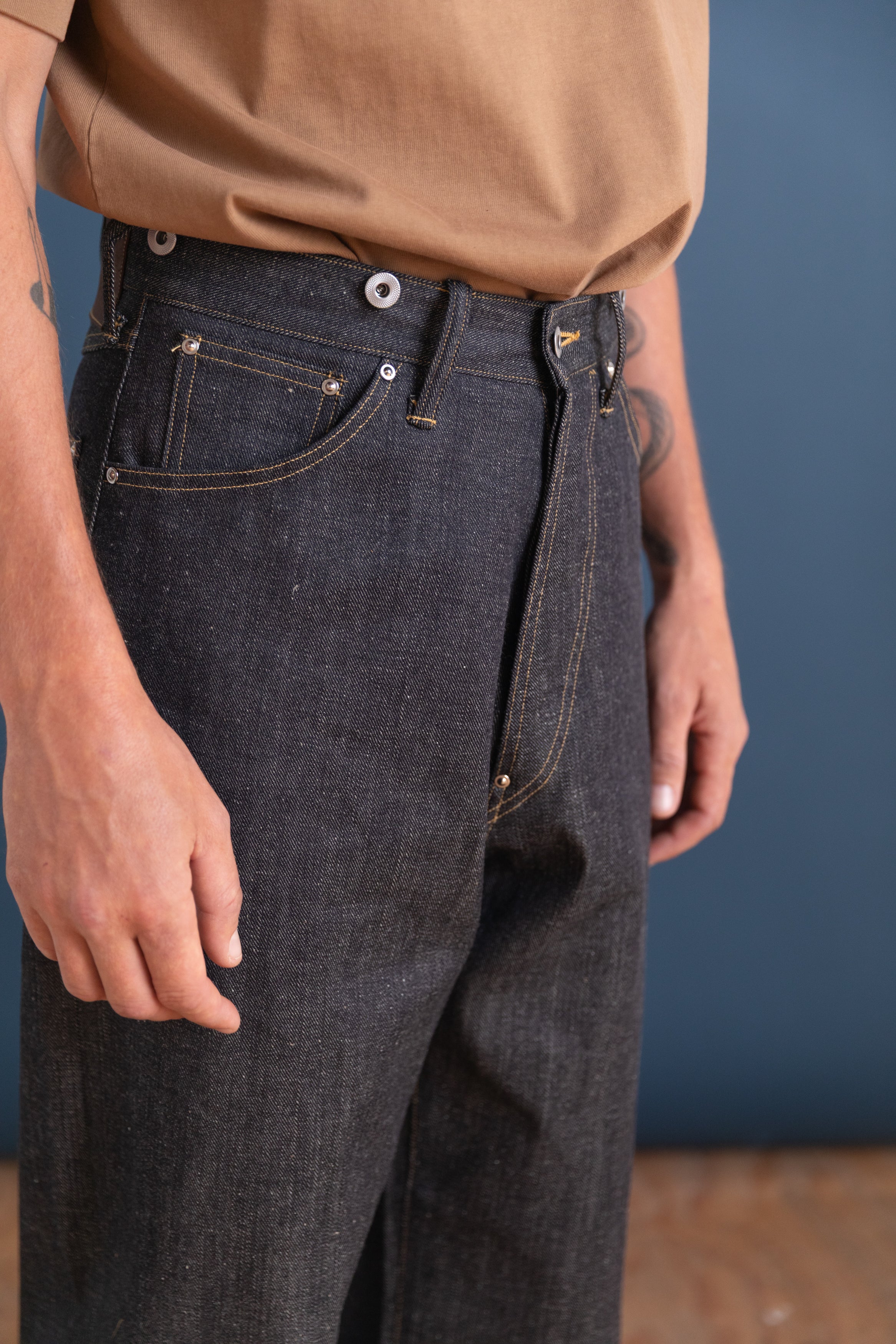LOT 704 DENIM TROUSERS IN RAW INDIGO