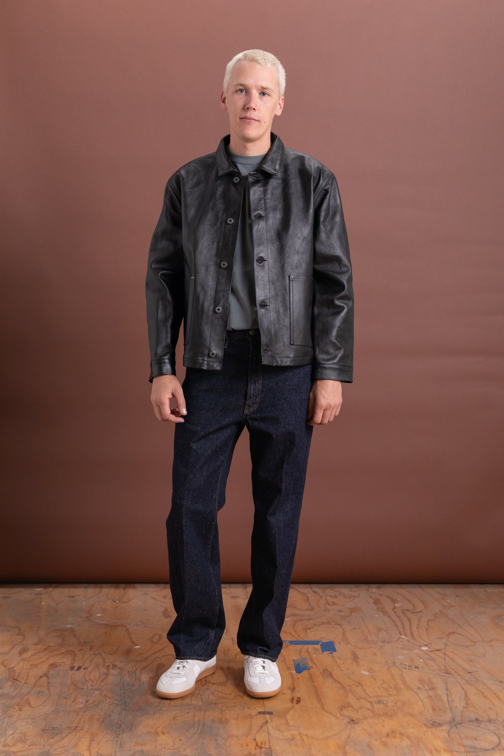 LOT 804 LEATHER JACKET IN BLACK