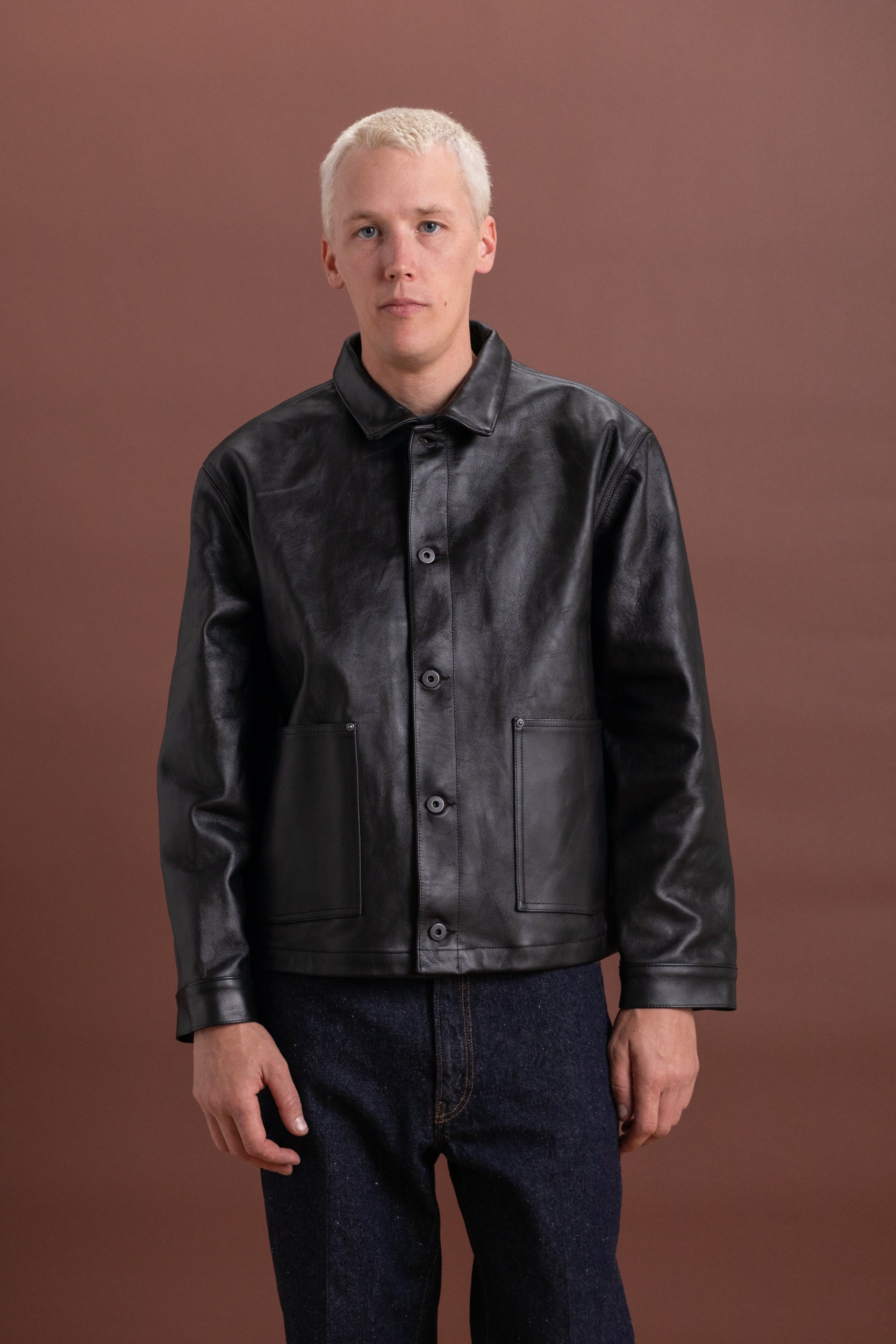 LOT 804 LEATHER JACKET IN BLACK