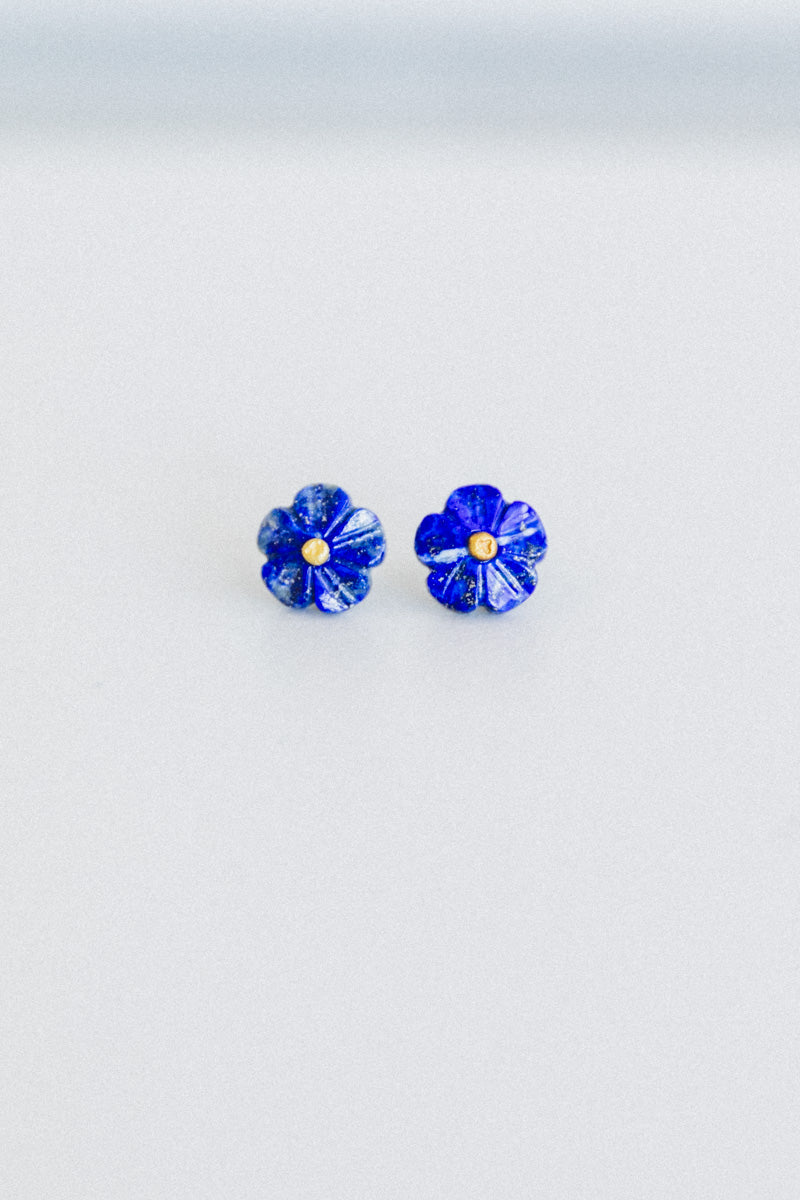 FIORE EARRINGS IN 10K GOLD AND LAPIS