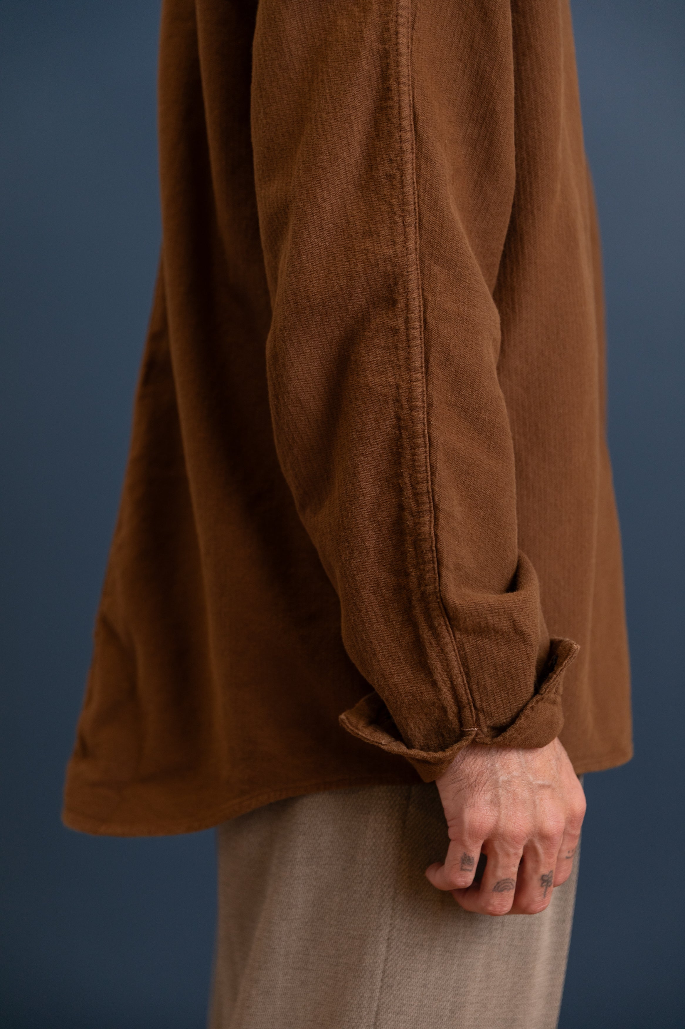 BURRO SHIRT IN BROWN HAT COTTON DIAMONDBONE