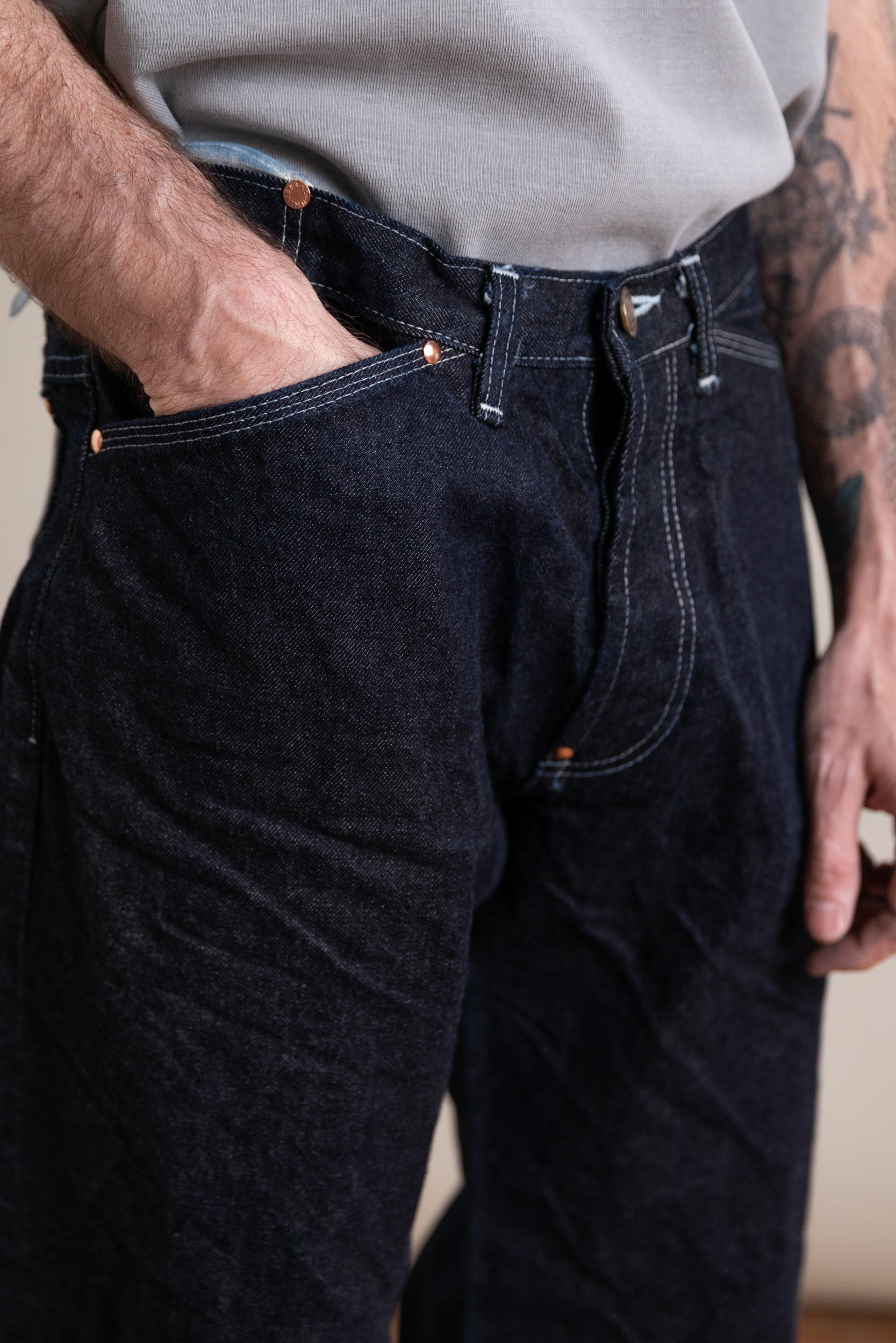 TYPE 136 OXFORD JEANS IN RINSED 16 OZ. SELVAGE DENIM