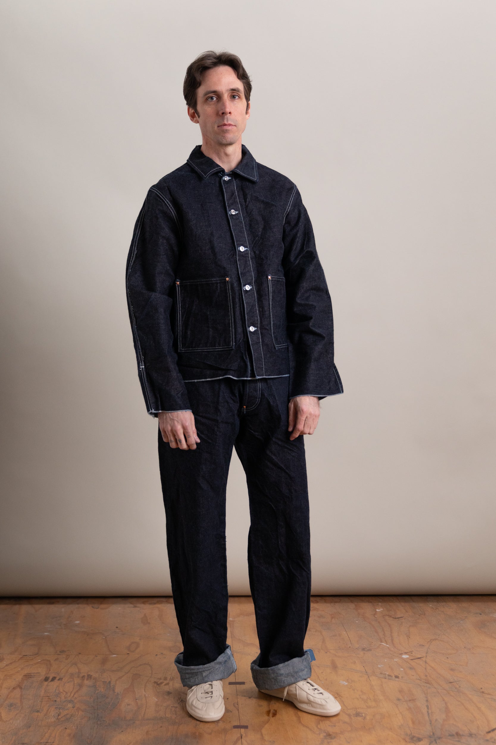 TYPE 904 CROSSCUT JEANS JACKET IN RINSED 16 OZ. SELVAGE DENIM