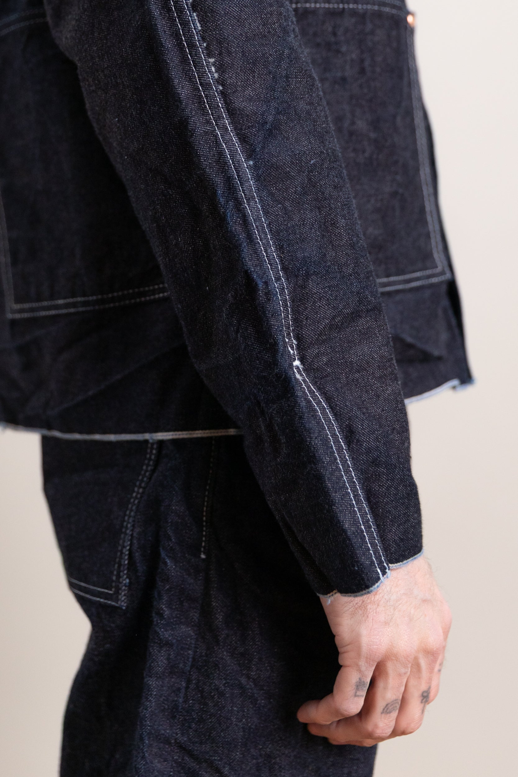 TYPE 904 CROSSCUT JEANS JACKET IN RINSED 16 OZ. SELVAGE DENIM