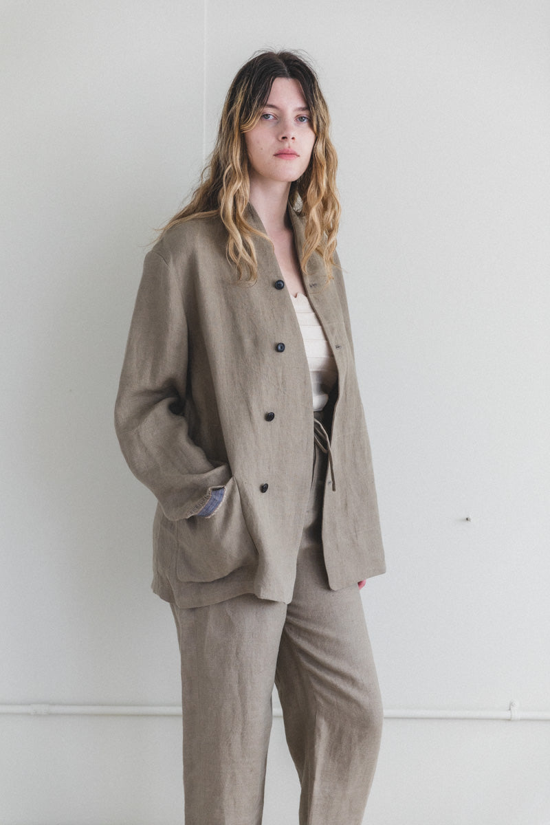 SANPO JACKET IN STRIPED LINEN