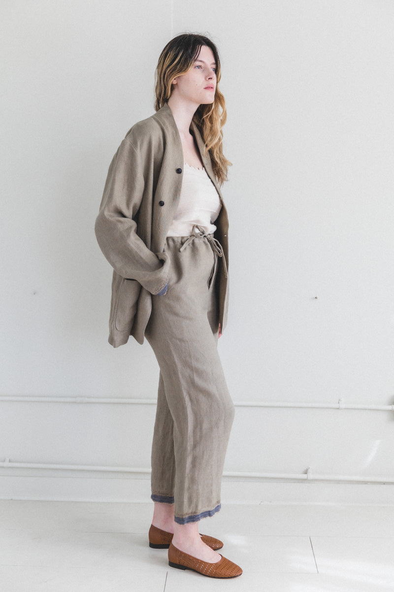 SANPO JACKET IN STRIPED LINEN