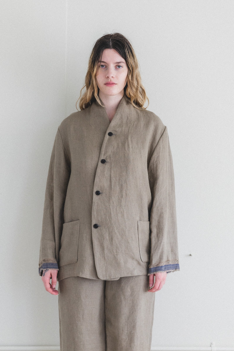 SANPO JACKET IN STRIPED LINEN