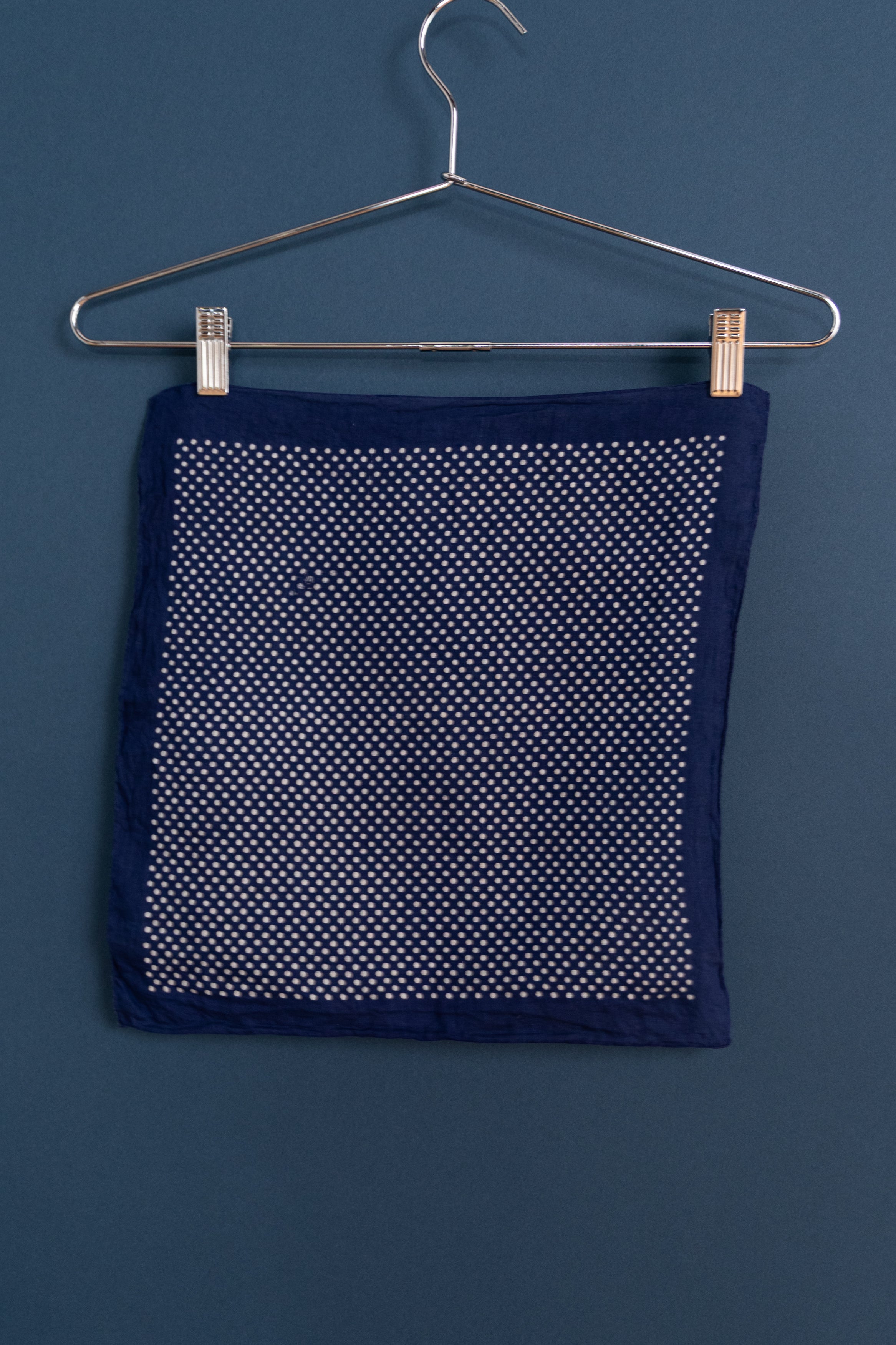 VINTAGE BLUE COTTON HANDKERCHIEF 07