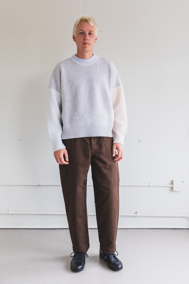 LAERKE SWEATER IN BEIGE ONE-OF-A-KIND RECYCLED YARN