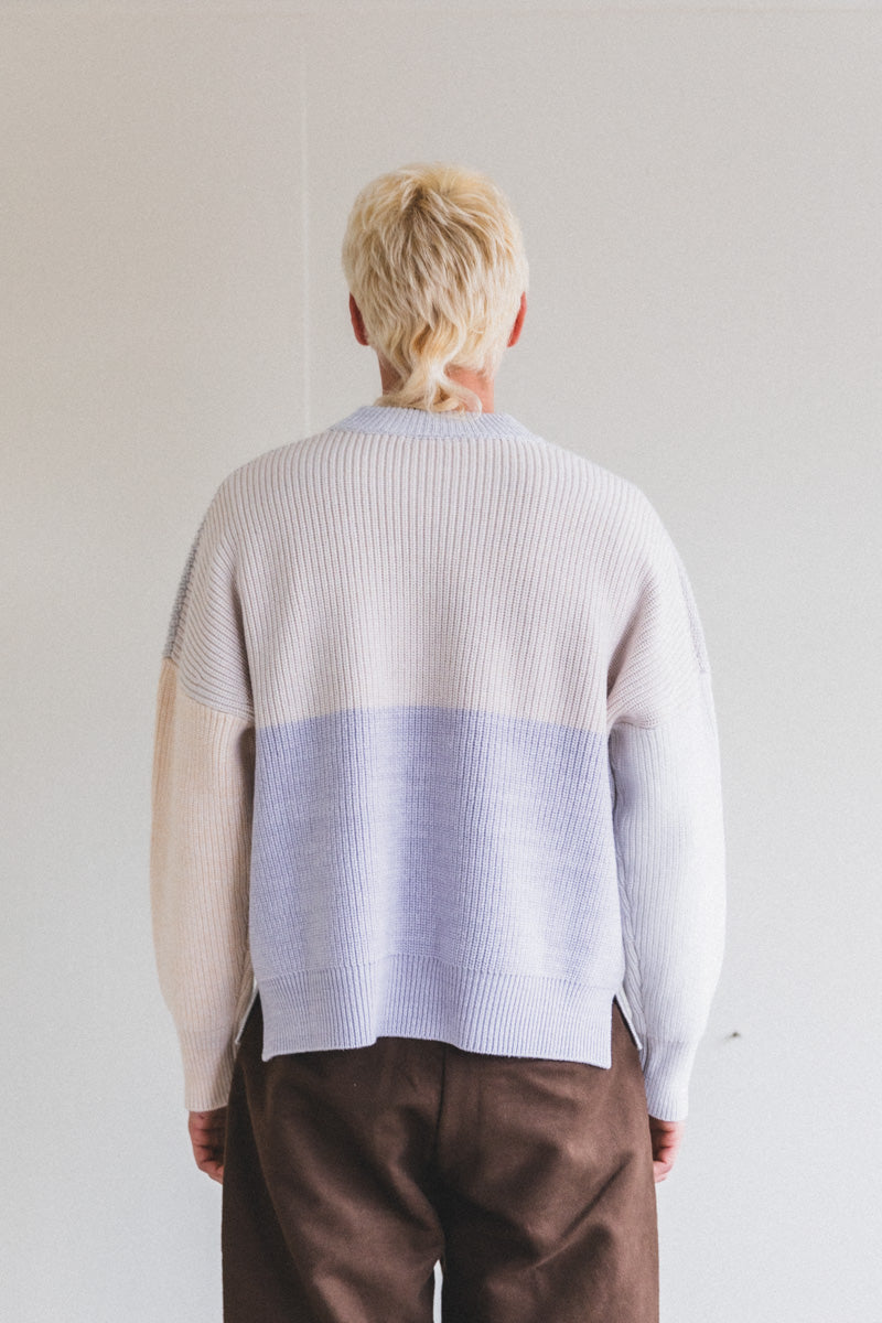 LAERKE SWEATER IN BEIGE ONE-OF-A-KIND RECYCLED YARN
