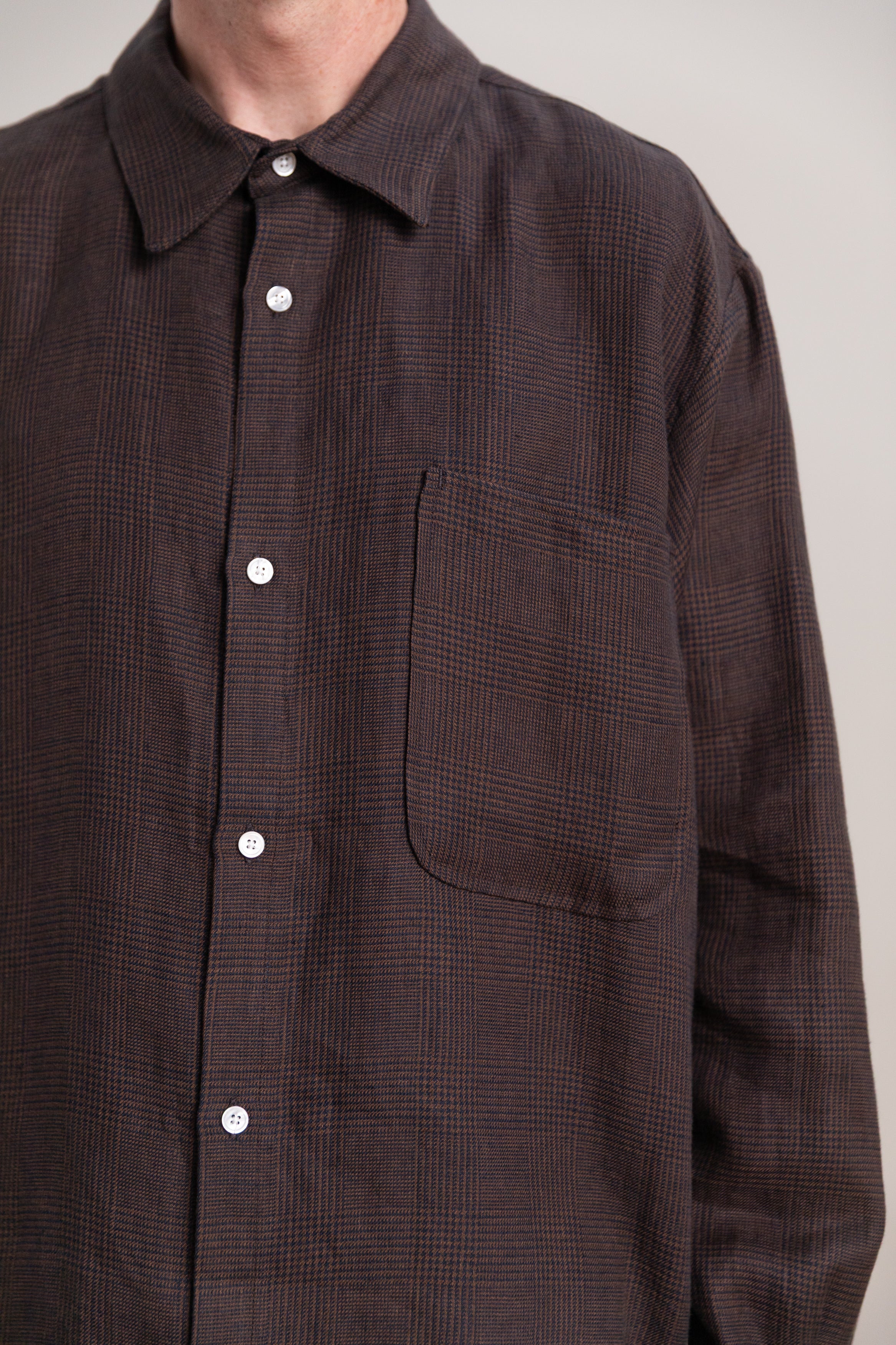 OFFICE SHIRT IN INK AND TOBACCO PLAID