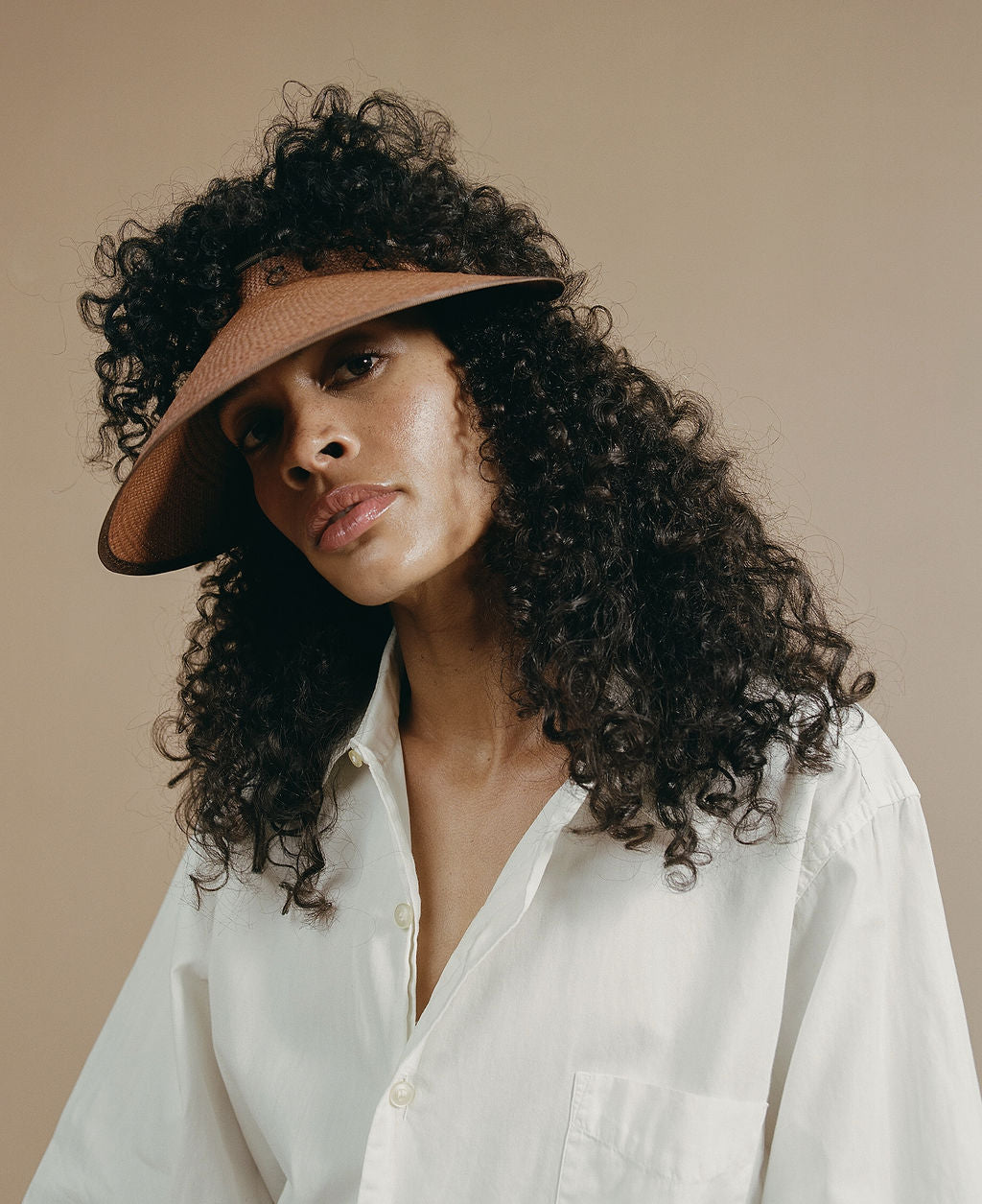 CORDED VISOR IN PANAMA STRAW