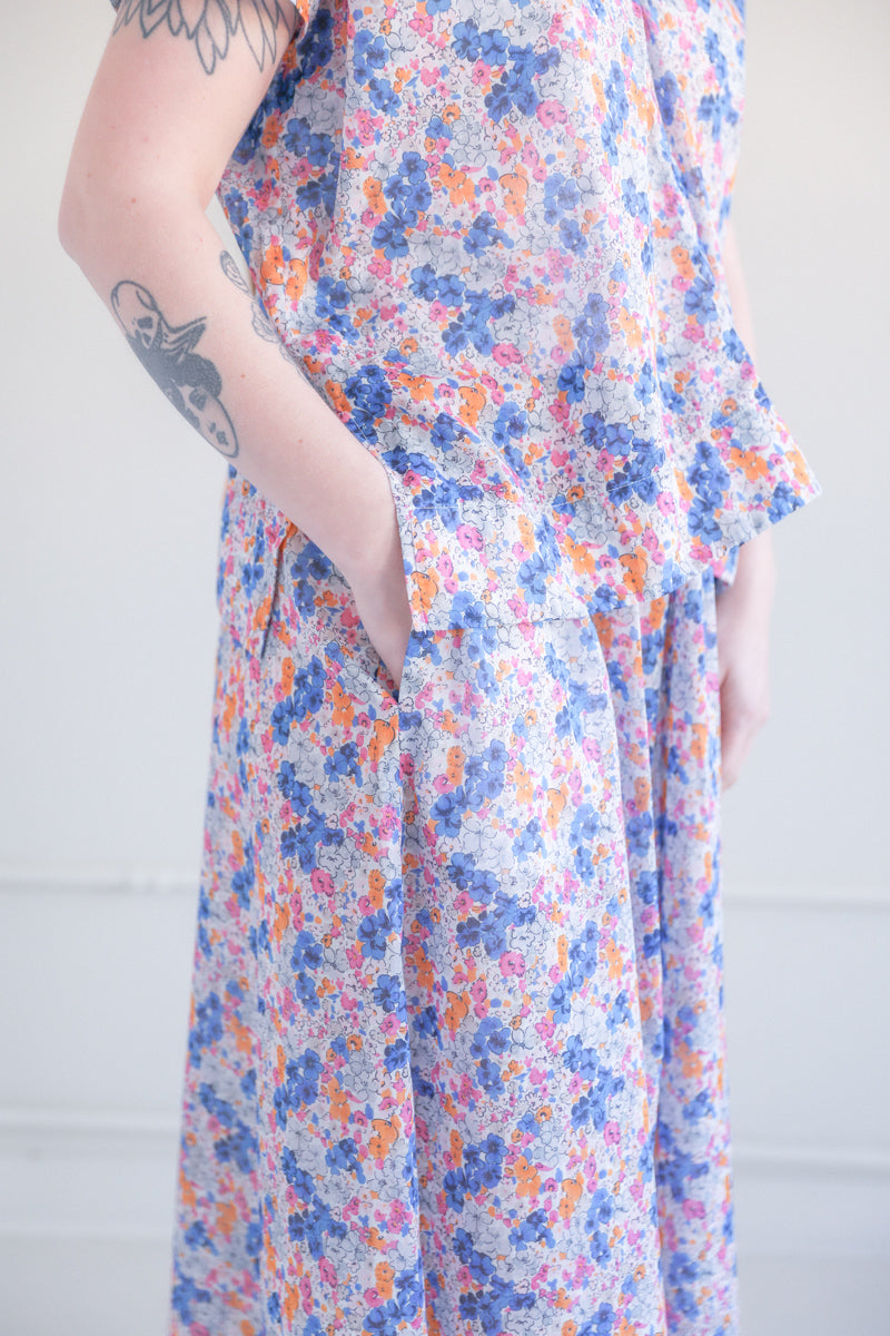 SELMA DRESS IN APRICOT POSY VOILE
