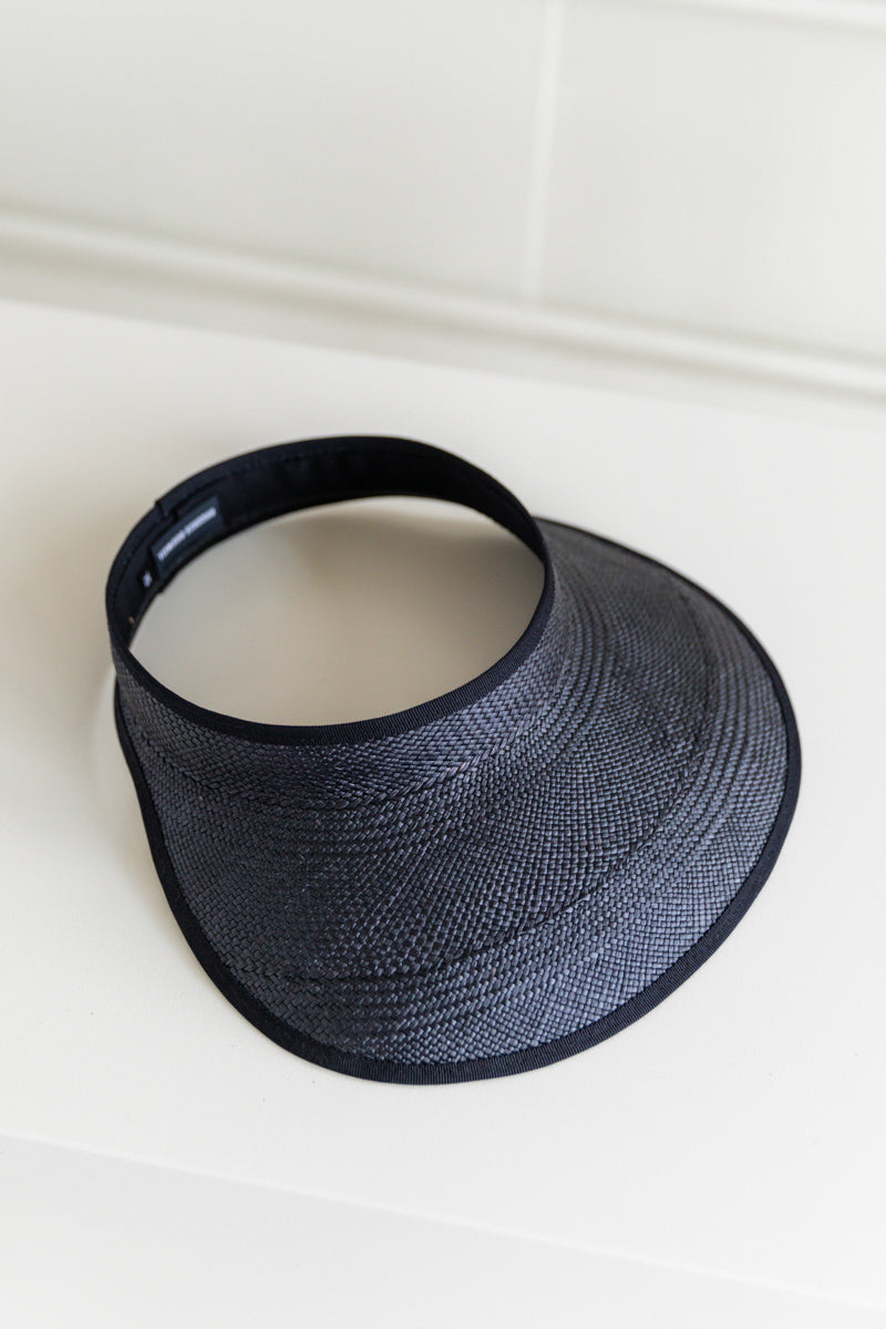 Brookes Boswell BLACK visor in panama straw CORDED VISOR IN PANAMA STRAW main image 3