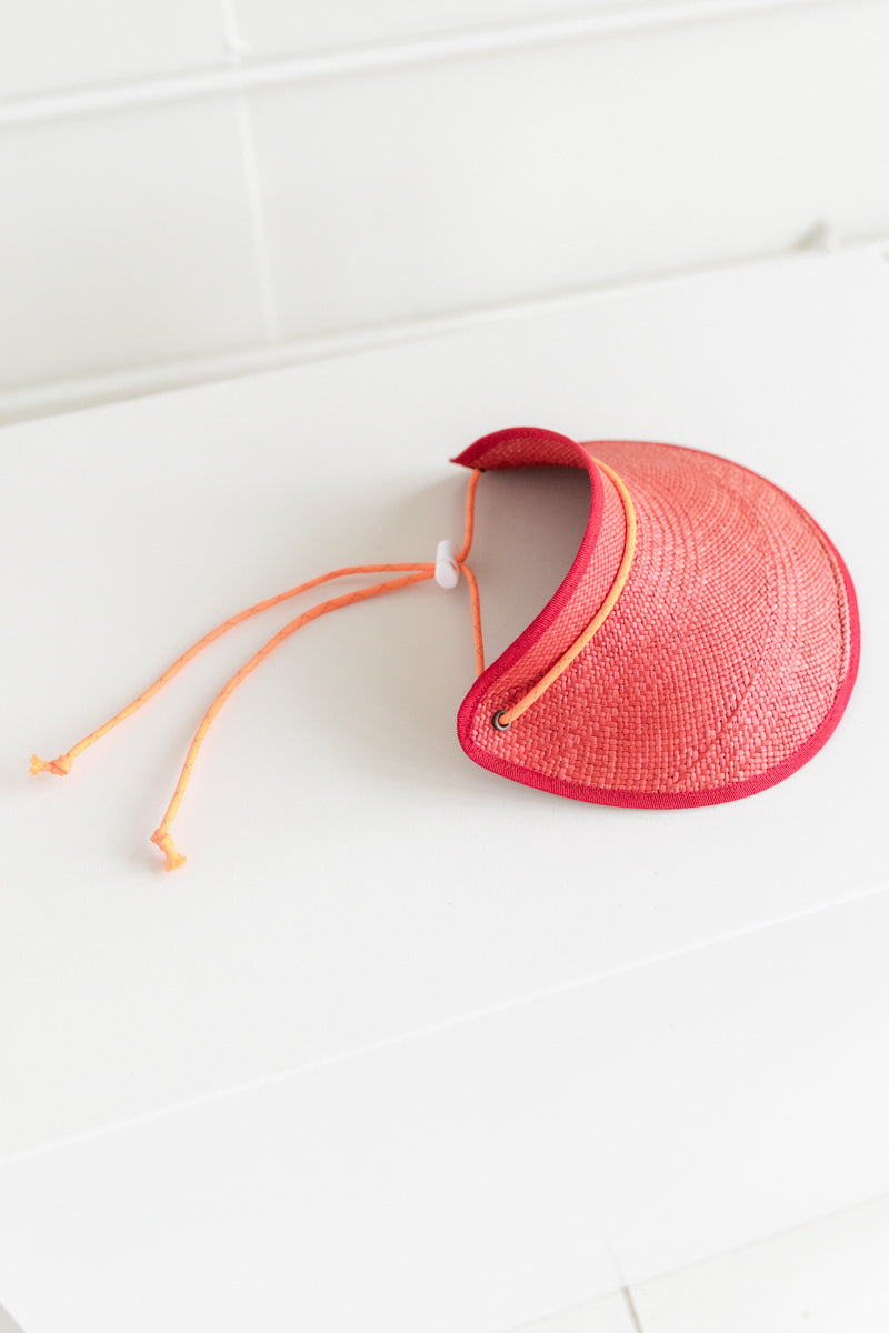 CORDED VISOR IN PANAMA STRAW