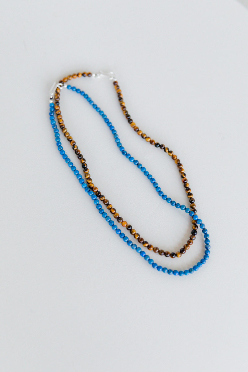 LAPIS BEADED NECKLACE