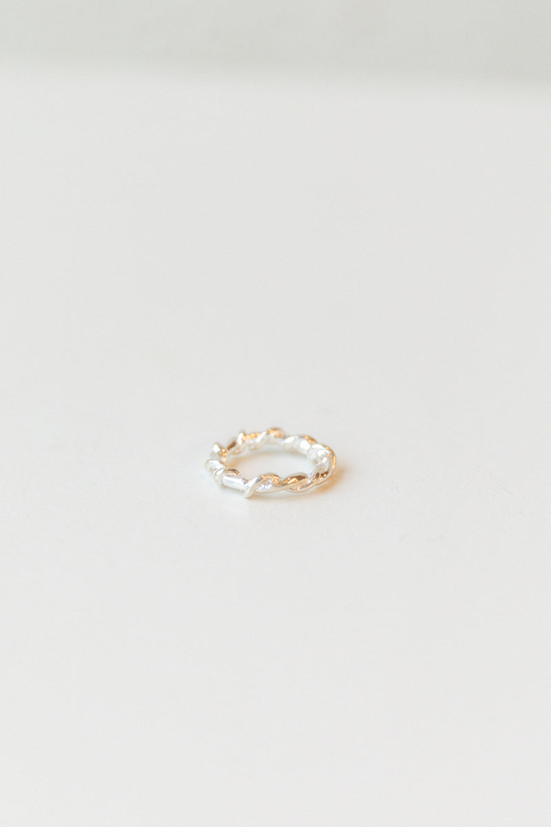 ROPE RING IN SILVER