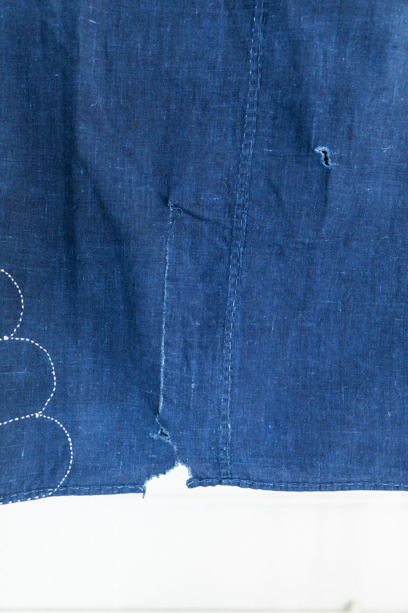 ANTIQUE JAPANESE SHIBORI INDIGO COVERLET