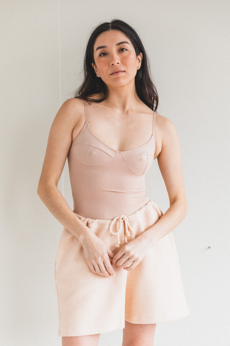 BODYSUIT WITH BRA IN HAPTIC