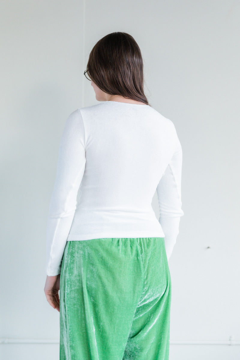 OMO LONG SLEEVE IN UNDYED SHINY VELOUR