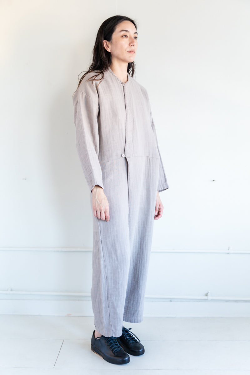 TIE JUMPSUIT IN LIGHT STONE