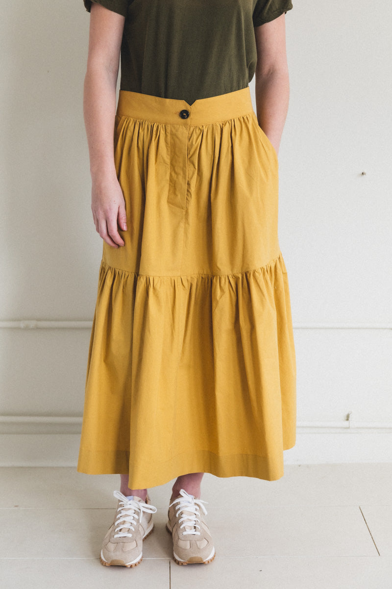 PATIENCE GATHERED SKIRT IN ORCA COTTON POPLIN