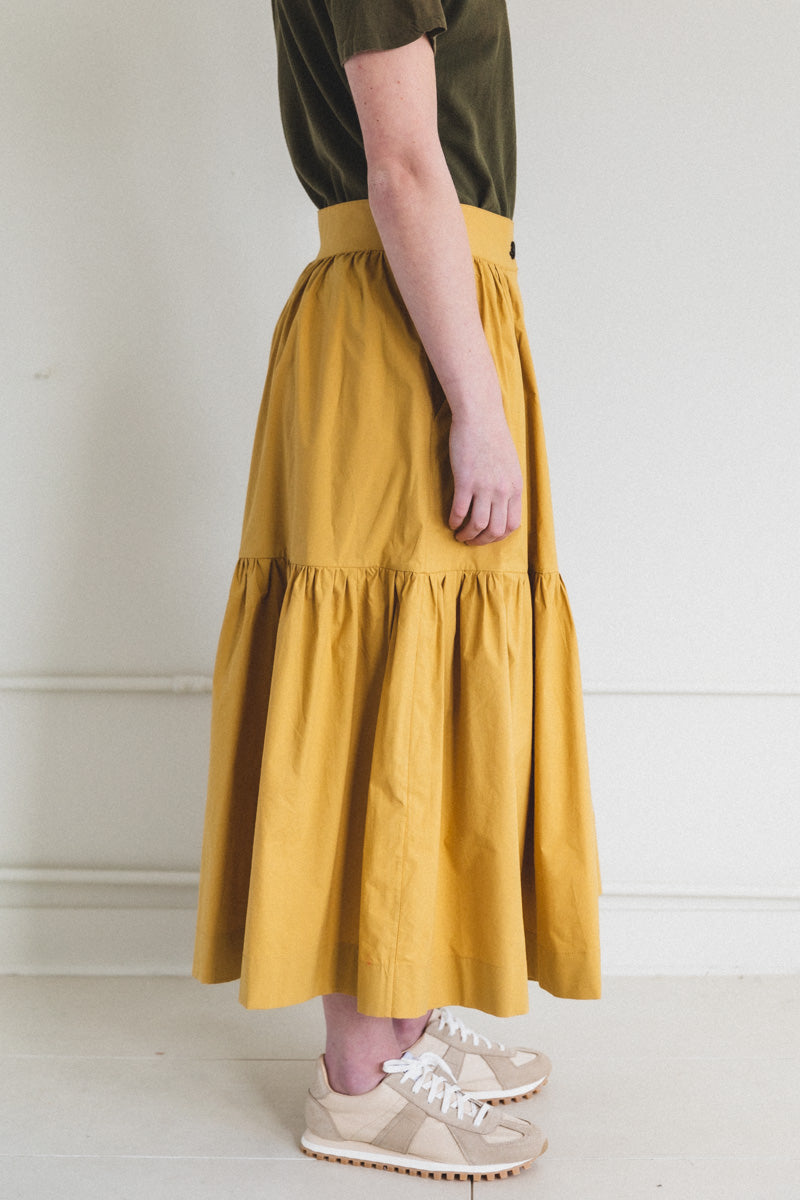 PATIENCE GATHERED SKIRT IN ORCA COTTON POPLIN