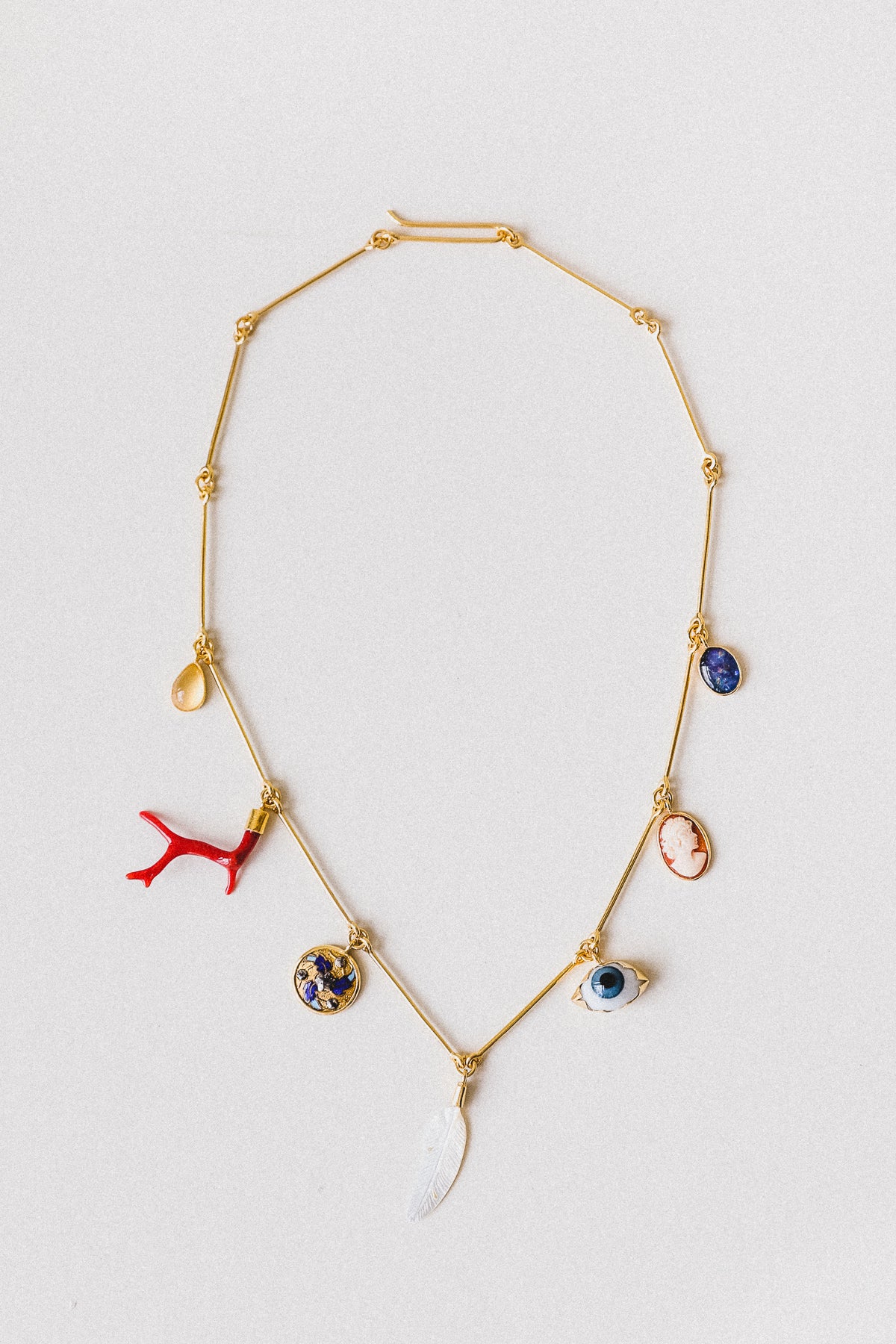 SEVEN WIRE CHARM NECKLACE