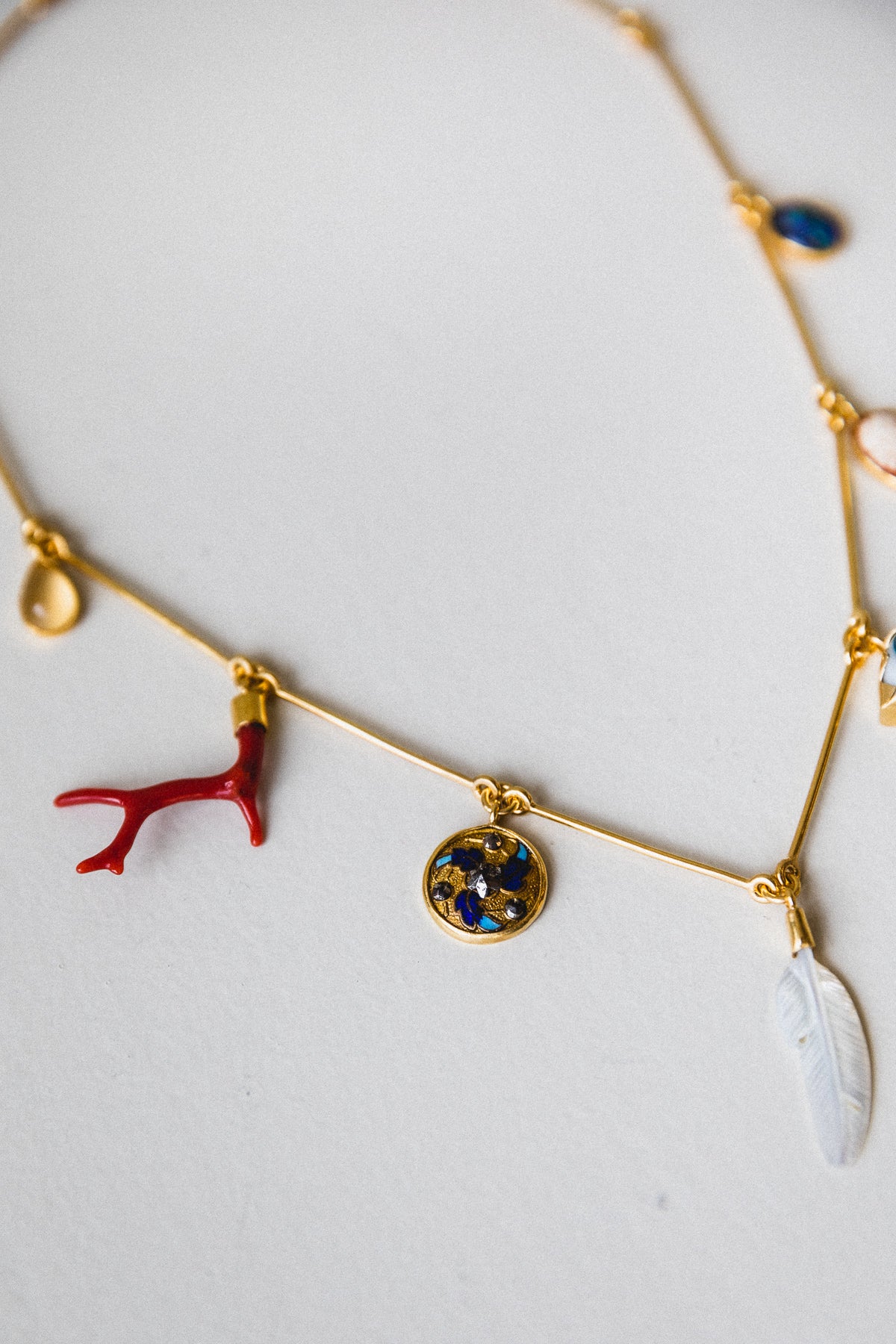 SEVEN WIRE CHARM NECKLACE