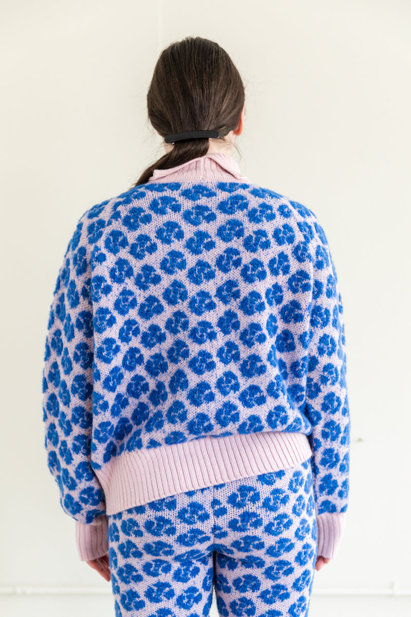 GOLGOLI TURTLENECK IN DUSTY PINK & BLUE