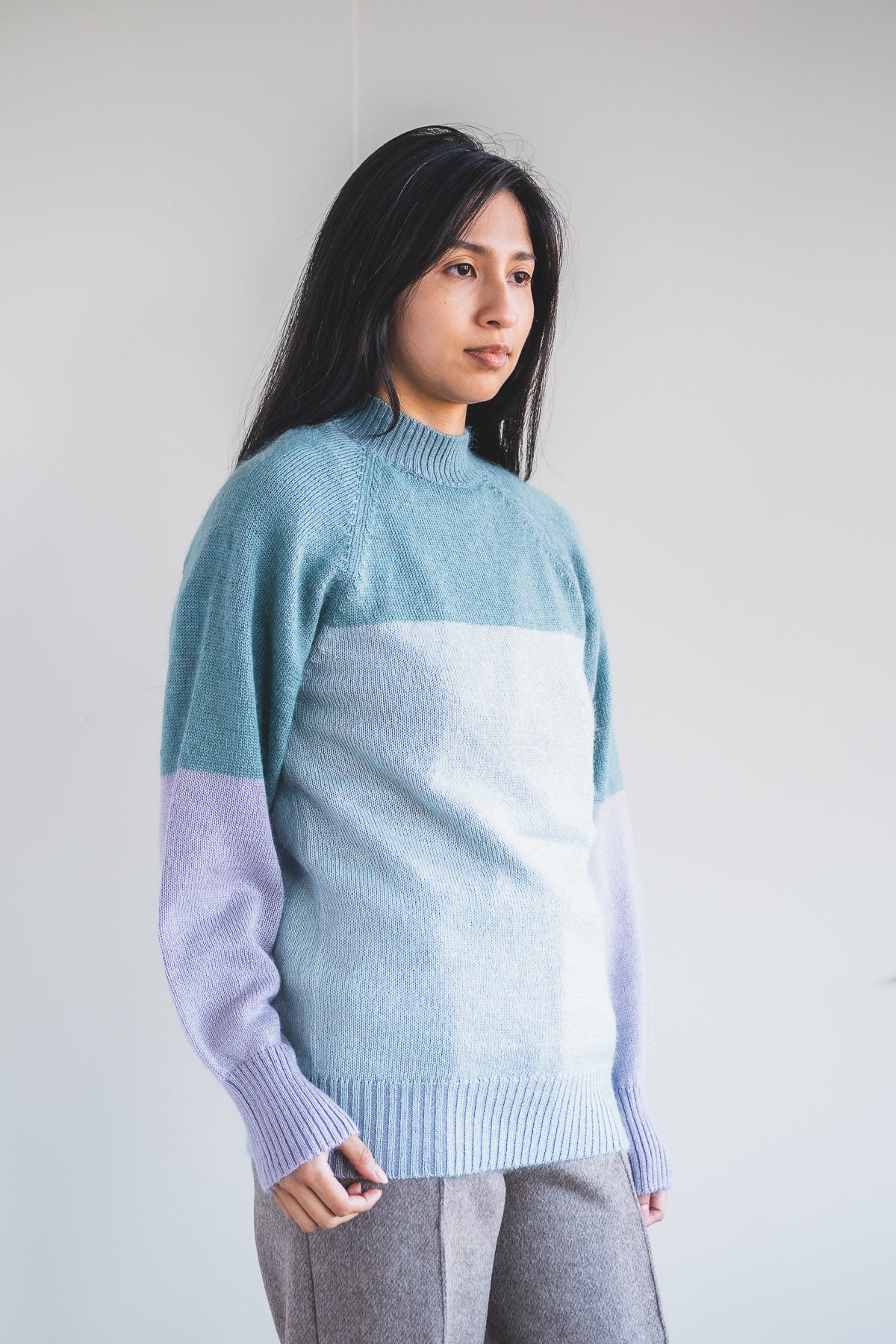 KHAM COLOR SWEATER IN FEATHERY SILK AND MOHAIR