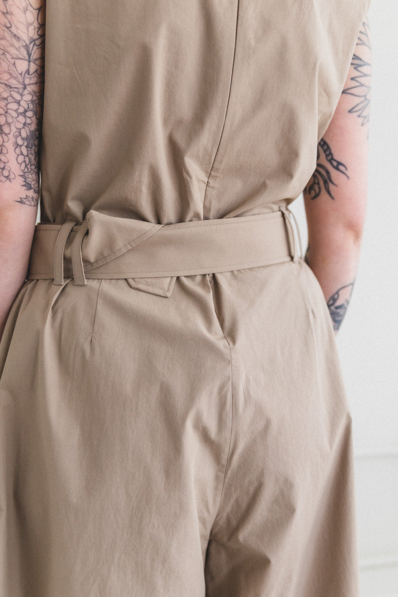 HAYDEE JUMPSUIT IN OYSTER POWDER COTTON