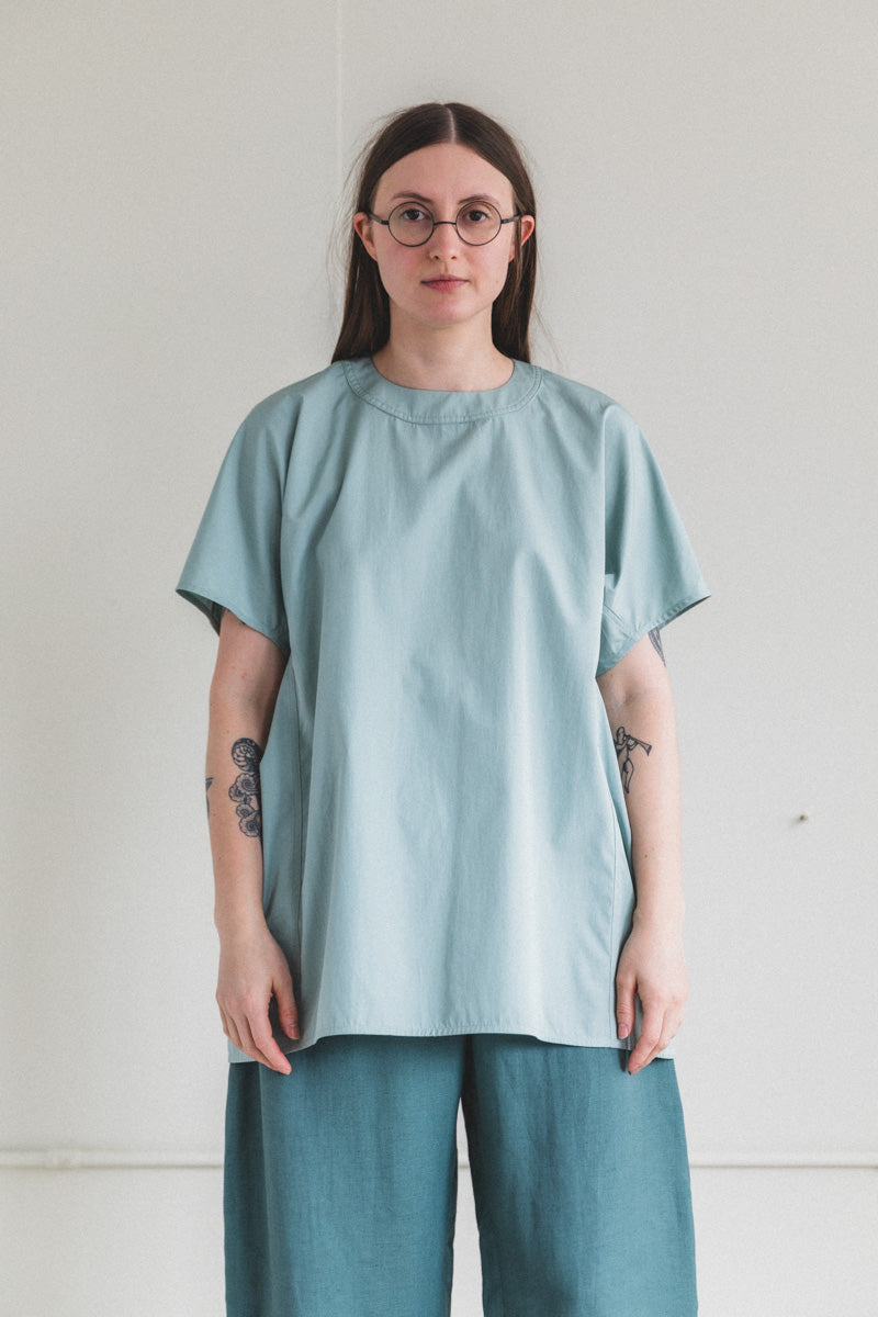 KERALA OVERSIZED WOVEN TEE IN GLACIER