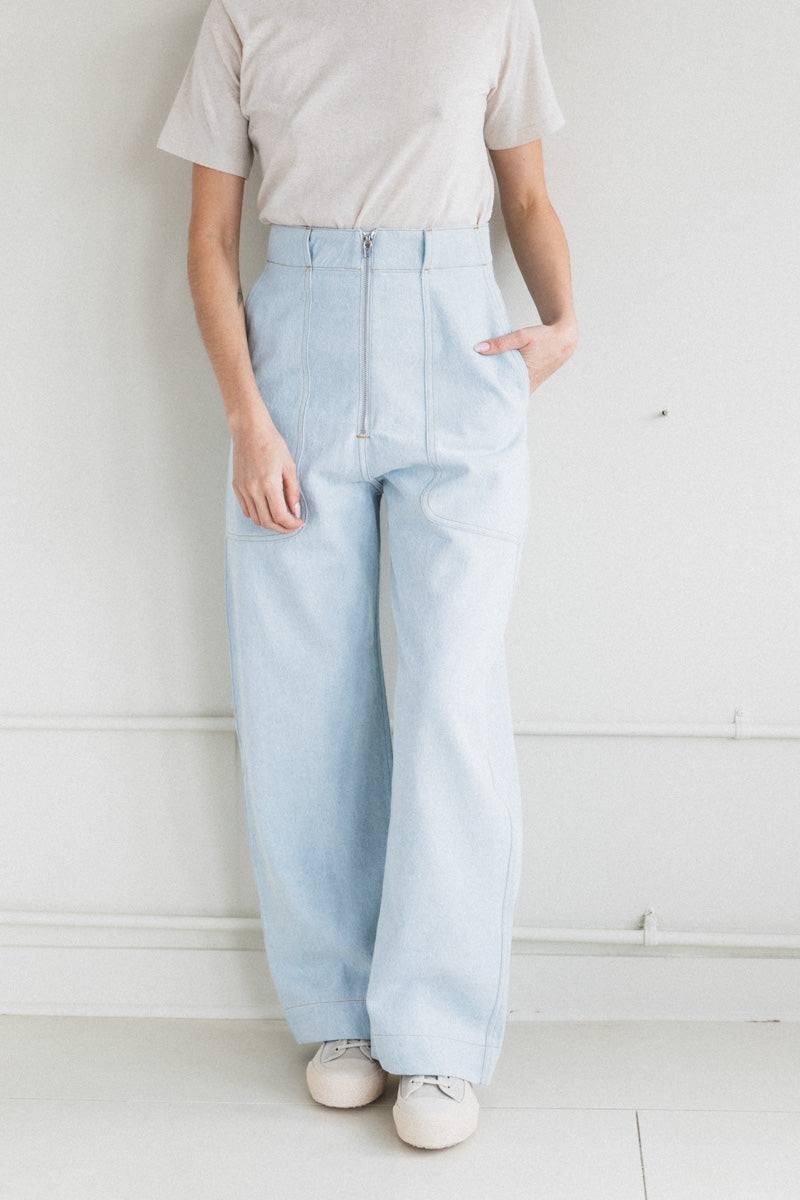 MEYER PANTS IN ICE BLUE BLEACHED DENIM
