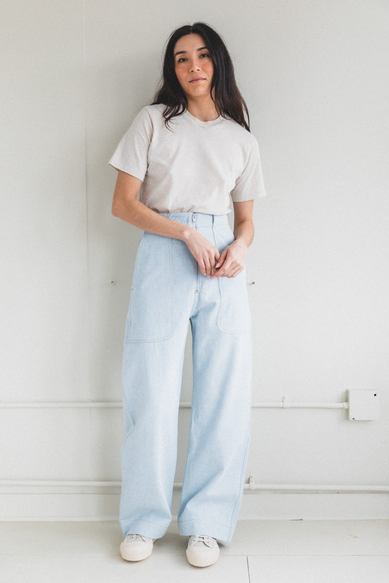 MEYER PANTS IN ICE BLUE BLEACHED DENIM