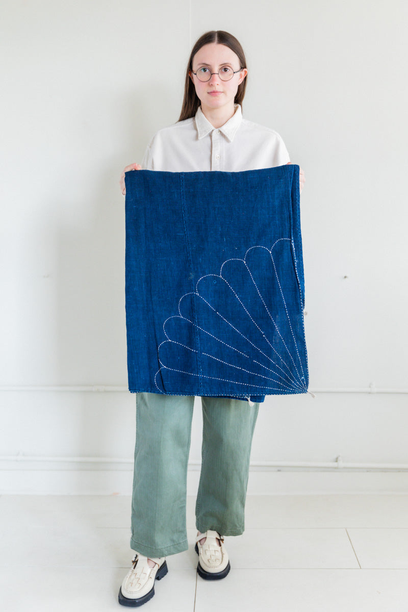 ANTIQUE JAPANESE SHIBORI INDIGO COVERLET