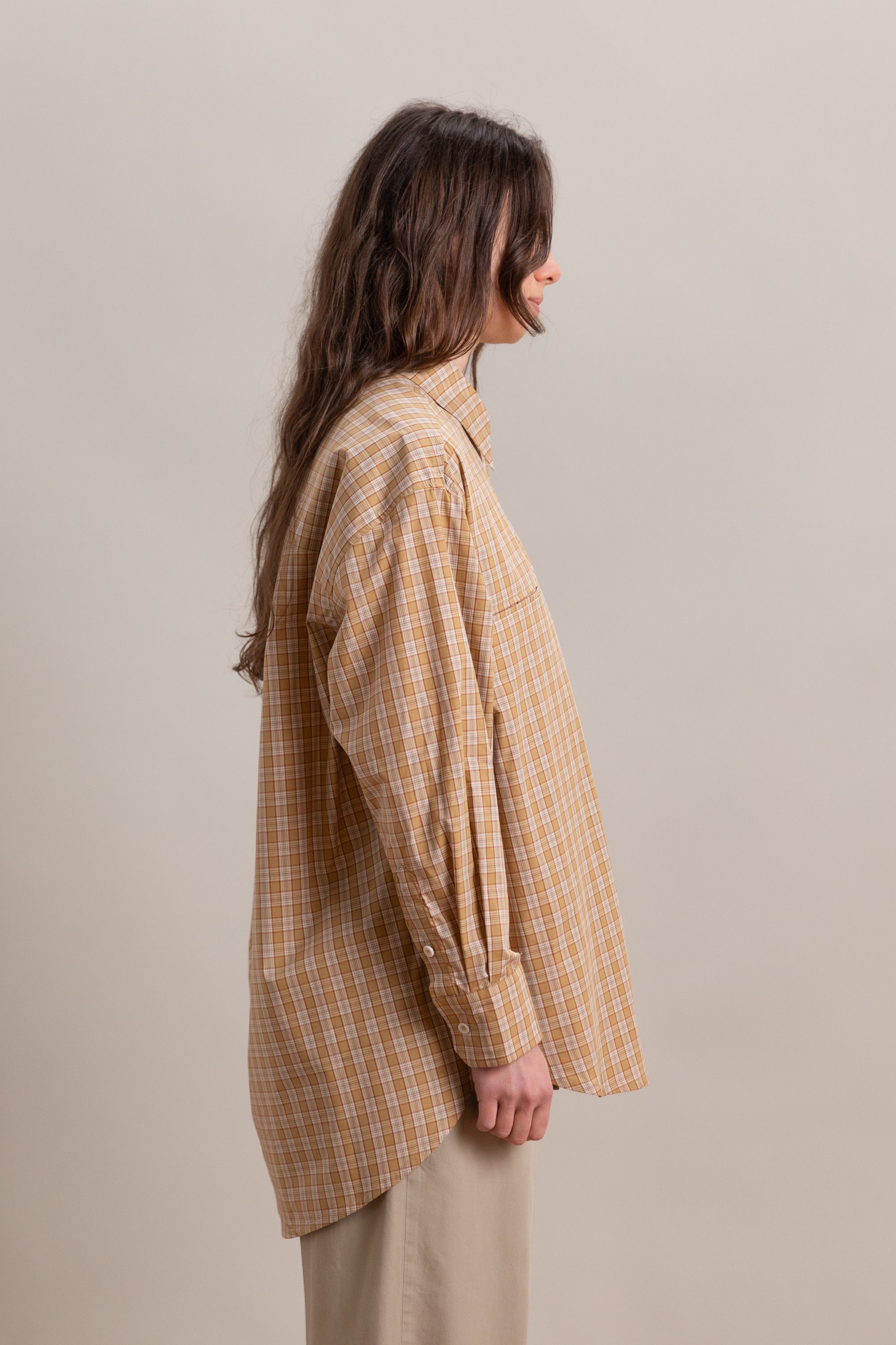 PHOEBE SHIRT IN CHECK JAPANESE COTTON DYED VOILE