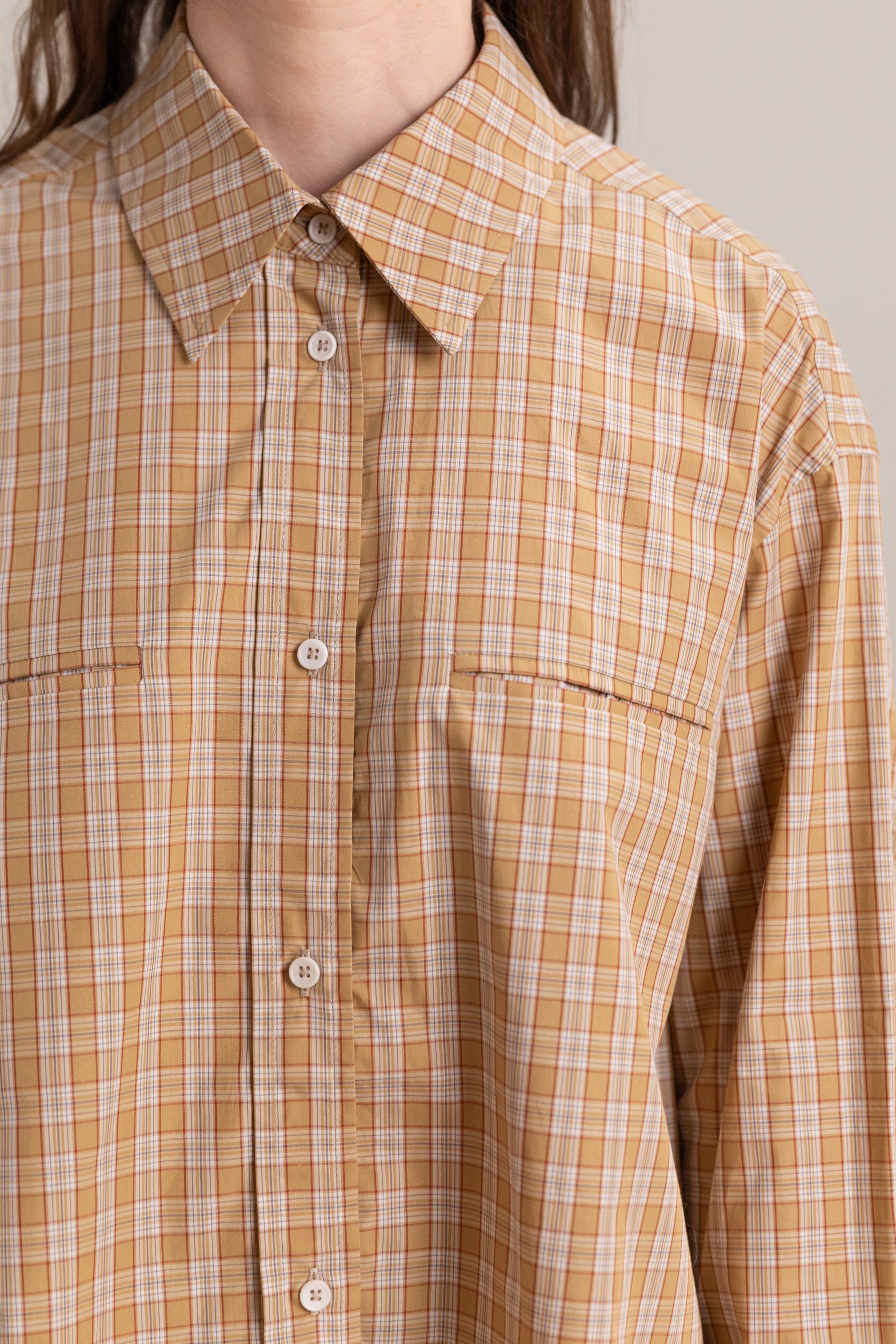 PHOEBE SHIRT IN CHECK JAPANESE COTTON DYED VOILE