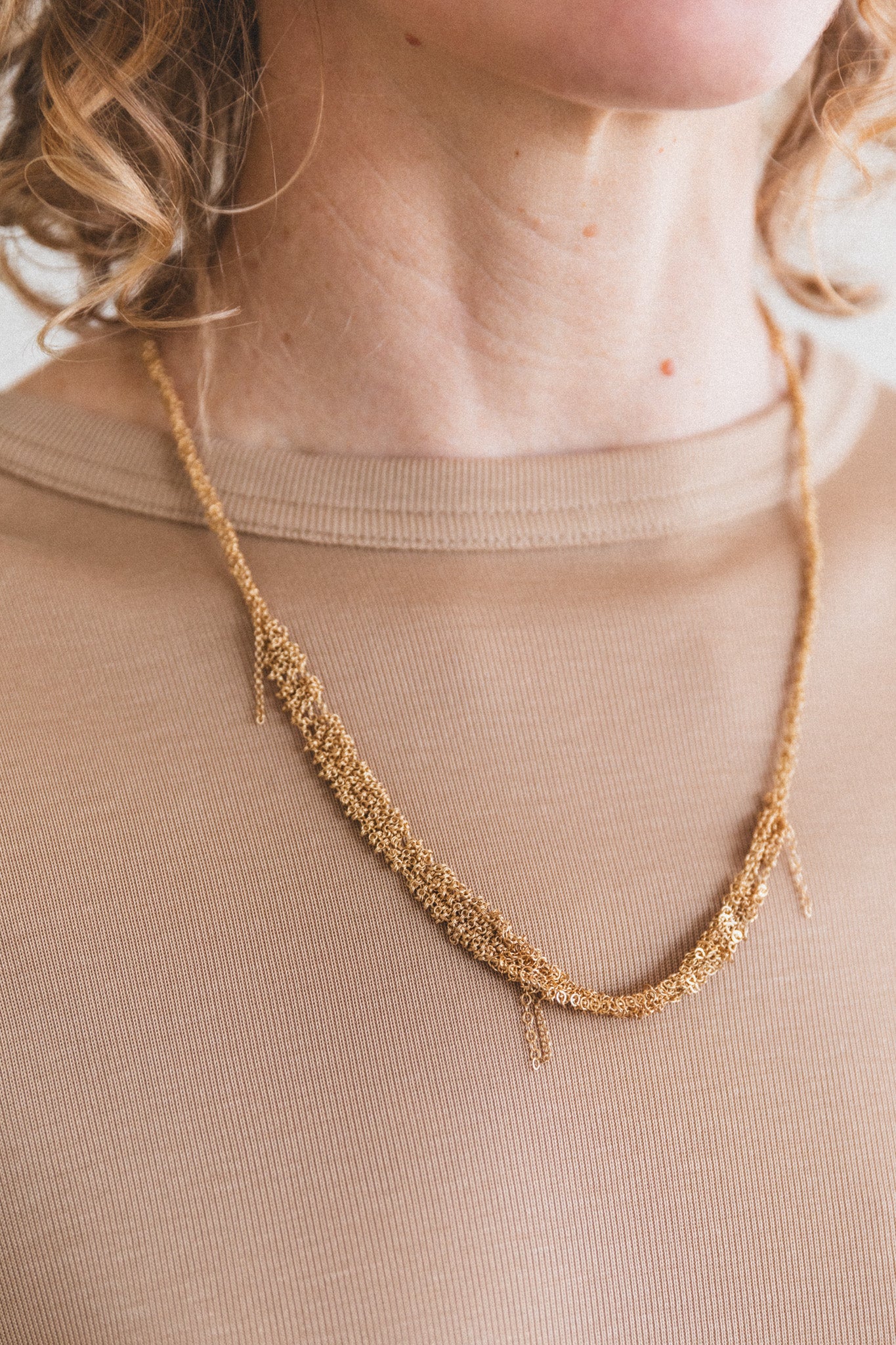 HAND WOVEN GOLD NECKLACE