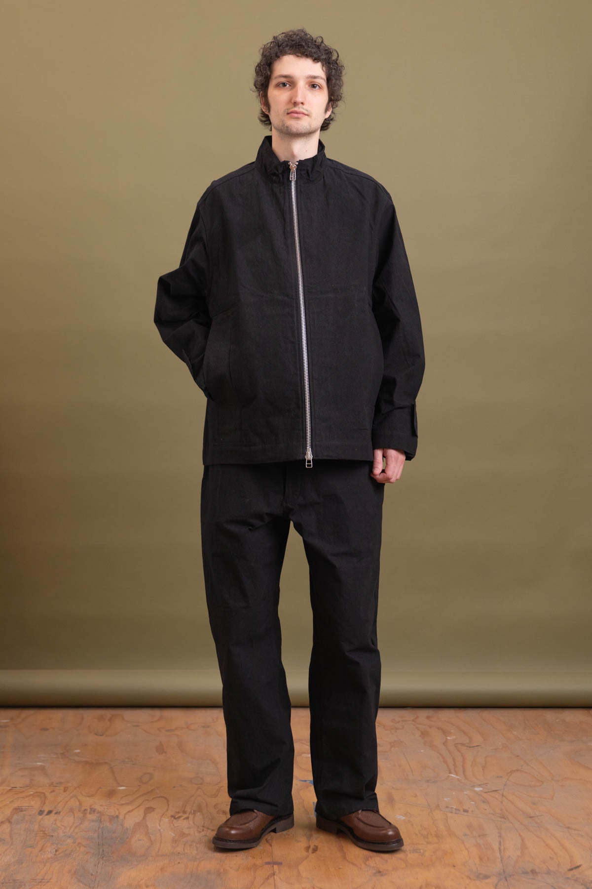 R18 S7 BLOCK JACKET IN BLACK WAX