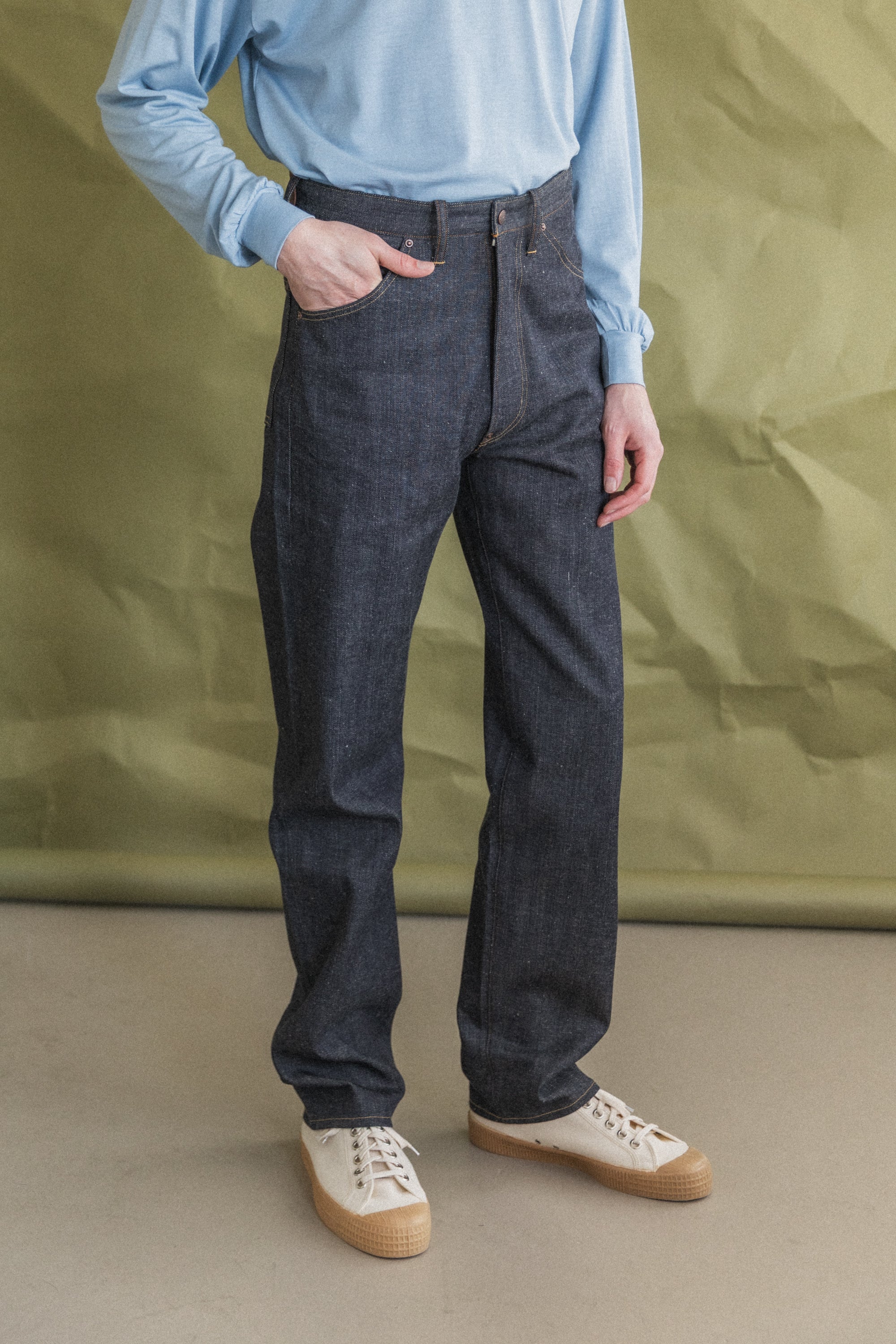 LOT 702 DENIM TROUSERS IN RAW INDIGO