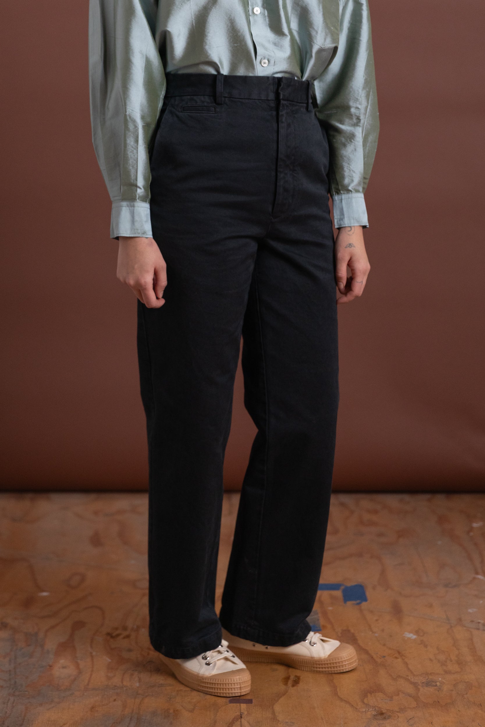 オーラリー LIGHT COTTON WOOL VIYELLA SLACKS 3 LIGHT COTTON WOOL VIYELLA SLACKS IN LIGHT KHAKI