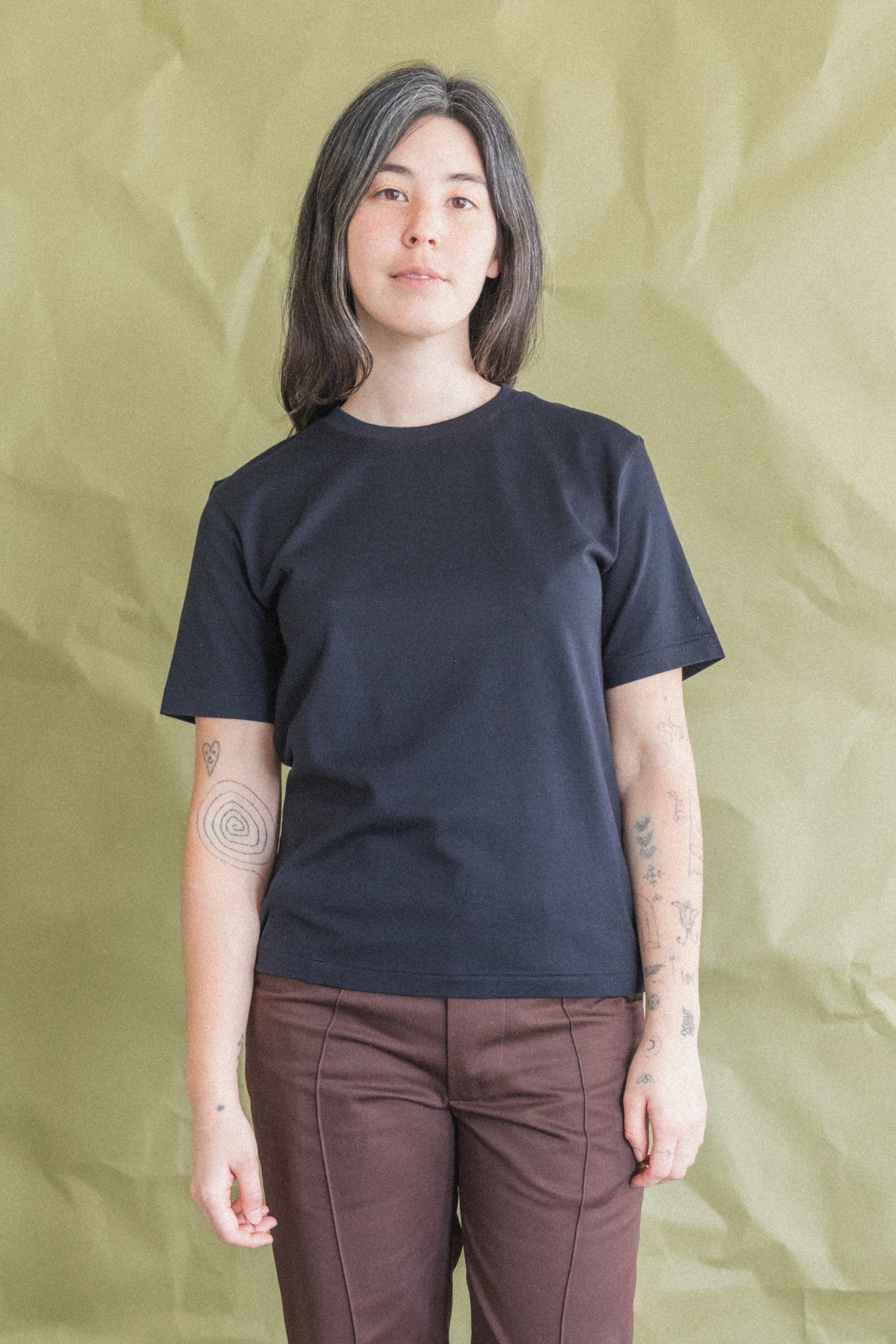PIMA COTTON JERSEY TEE IN BLACK
