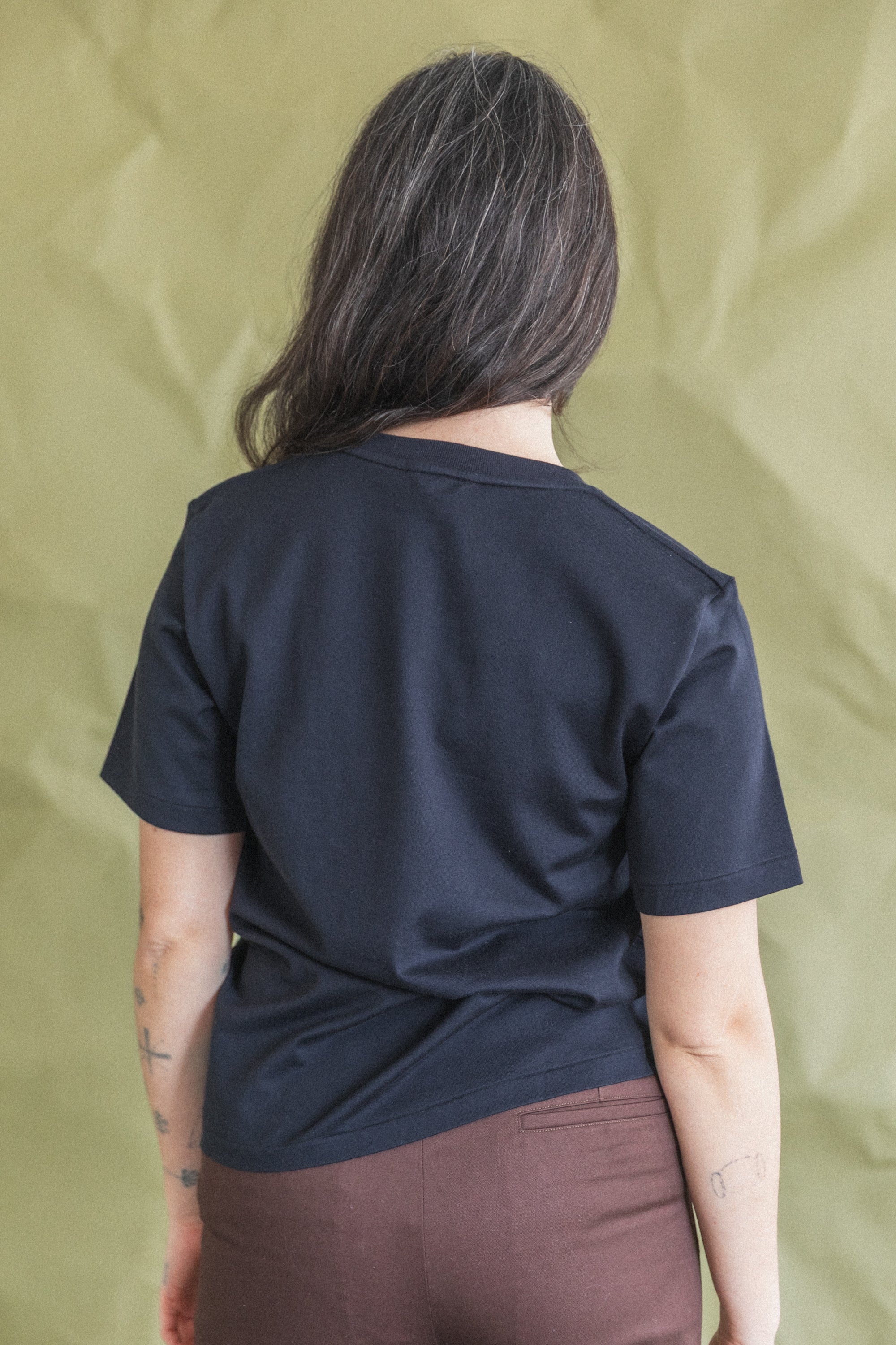 PIMA COTTON JERSEY TEE IN BLACK