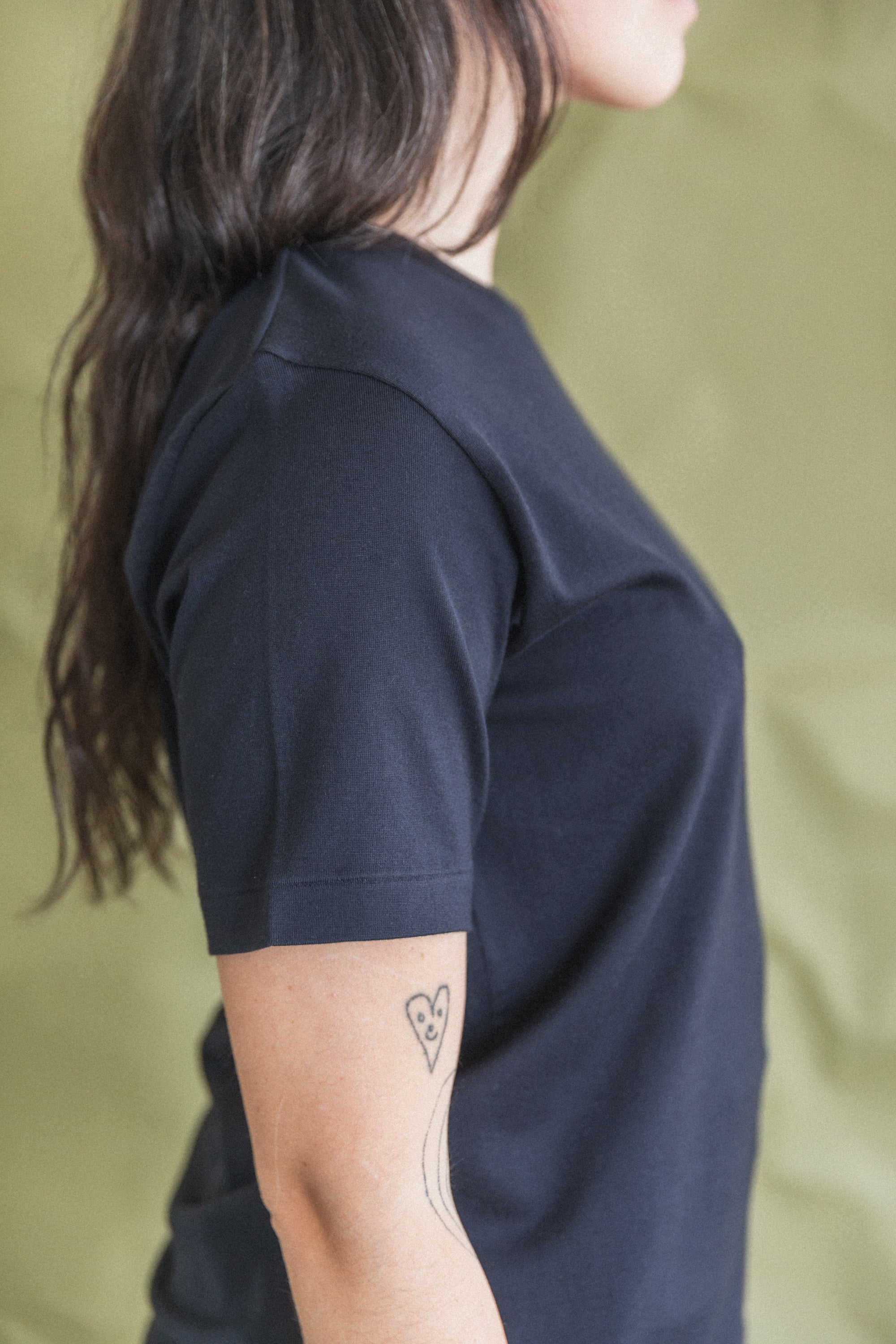 PIMA COTTON JERSEY TEE IN BLACK